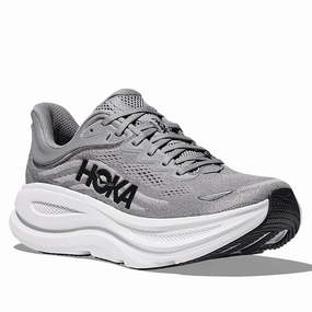 Shoes In Oman Mens Hoka Bondi 9 Extra Wide in Galactic Grey/Stellar Grey