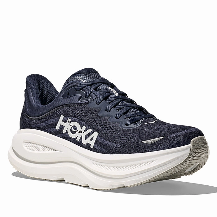 Mens Hoka Bondi 9 Extra Wide in Varsity Navy/White Shoes Safety Toe