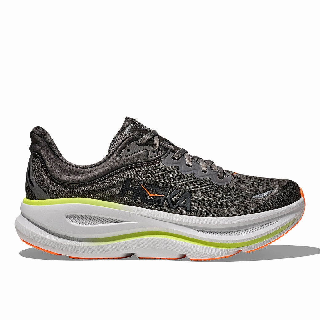 Mens Hoka Bondi 9 in Asphalt Grey/ Gravel Shoes Washable
