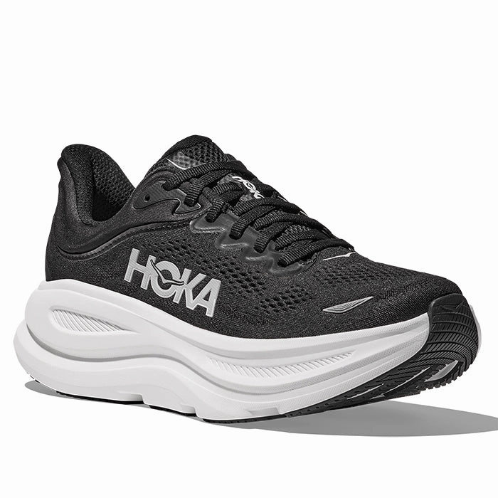 Rome Mens Hoka Bondi 9 Wide in Black/White