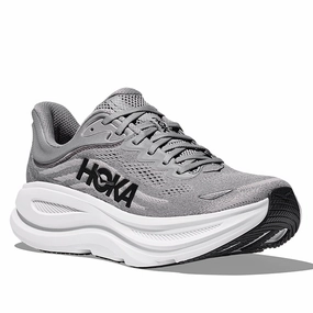 Mens Hoka Bondi 9 Wide in Galactic Grey/Stellar Grey Slip-on Shoes