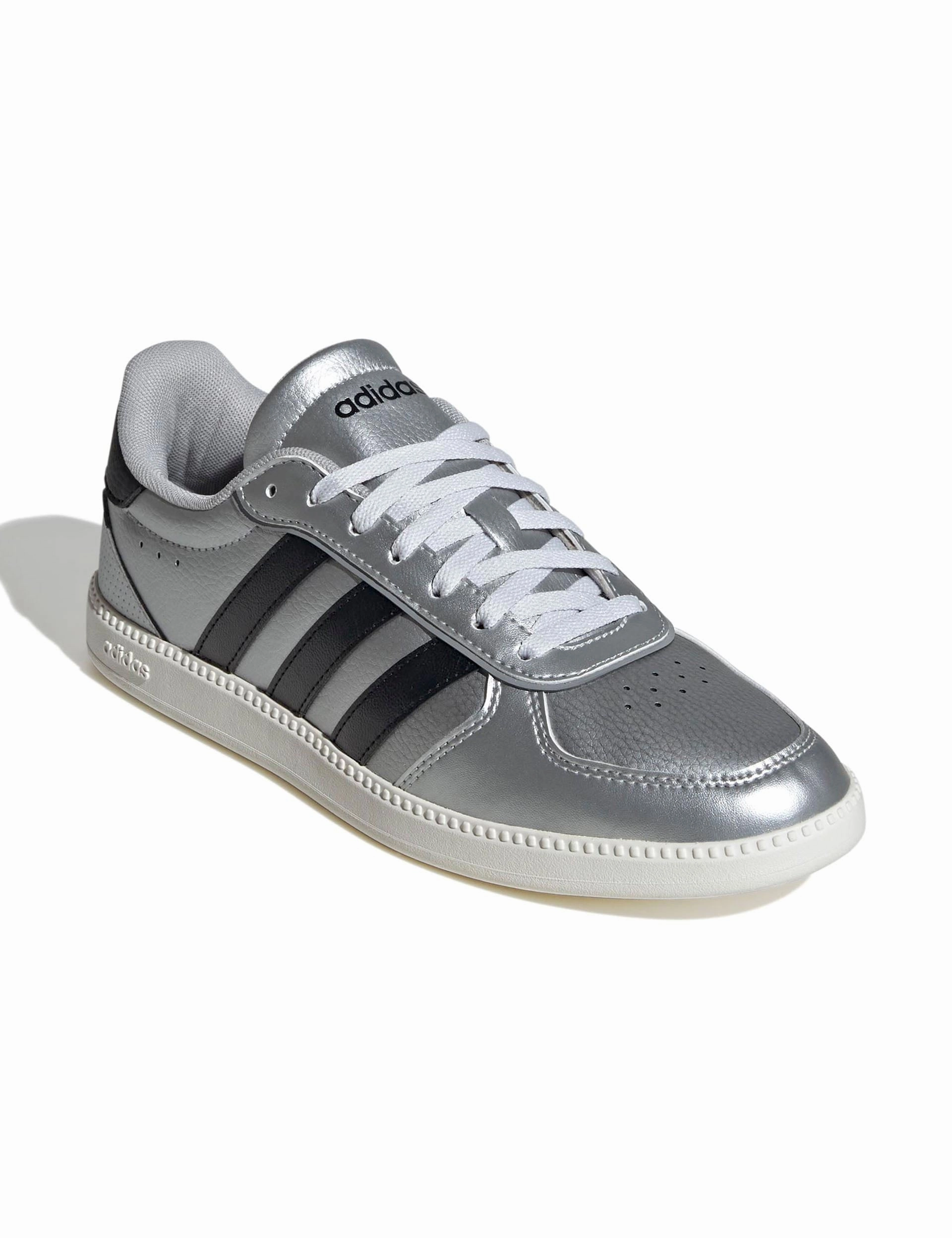 Jamaica Shoes Adidas Breaknet Sleek Shoes - Matte Silver/Core Black/Off White