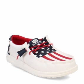 Cute Hiking Shoes Waterproof Men's Hey Dude, Wally Americana Slip-On