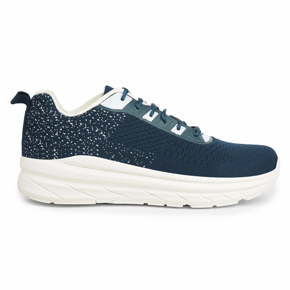 Force 10 Teal Blue Sports Lacing Running Shoes For Men MATCHER-3E By Liberty Good Walking Running Shoes