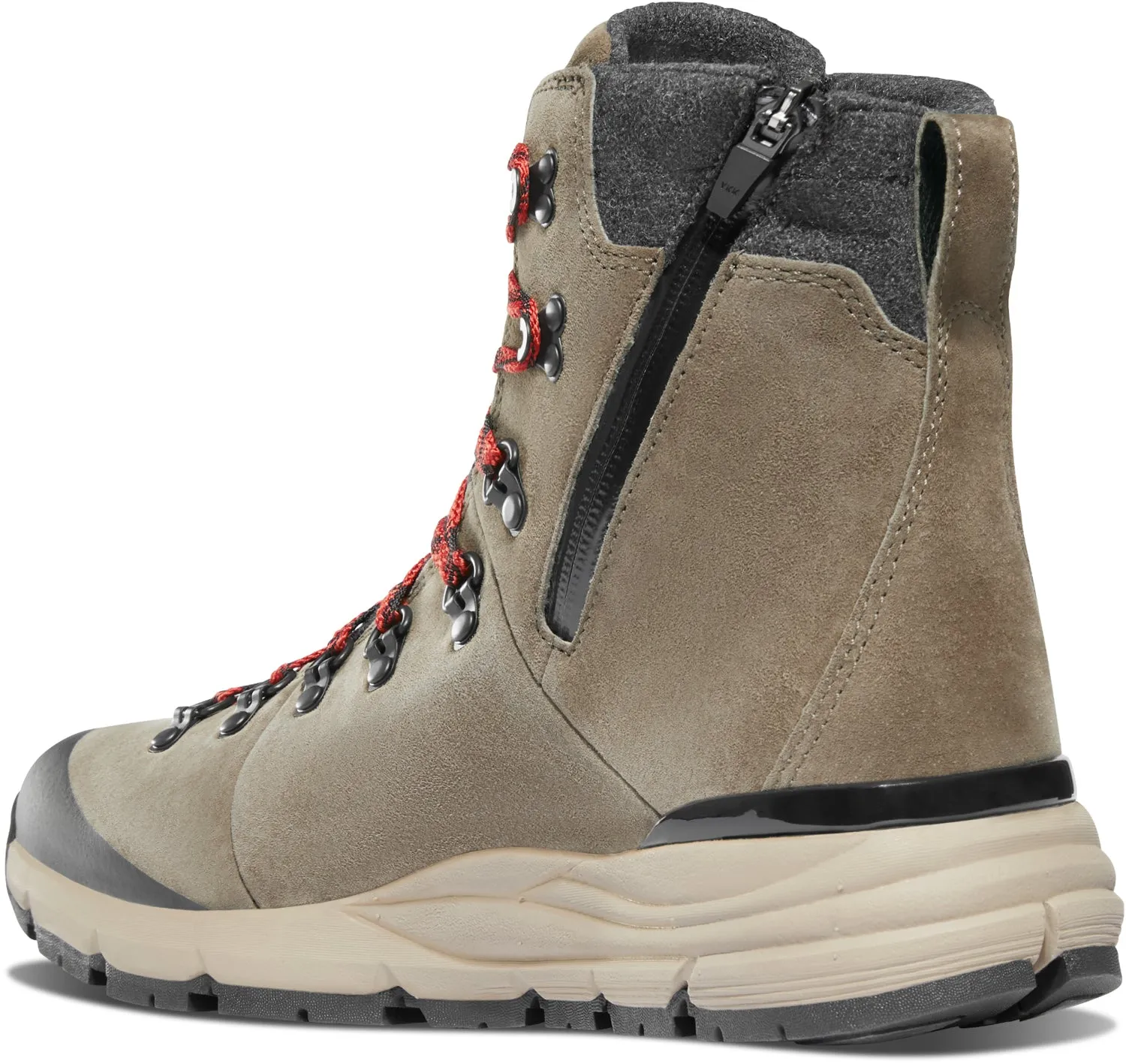 Danner Mens Arctic 600 Side-Zip 7in 200G Brown/Red Suede Hiking Boots Best Hiking Shoes For Technical Terrain