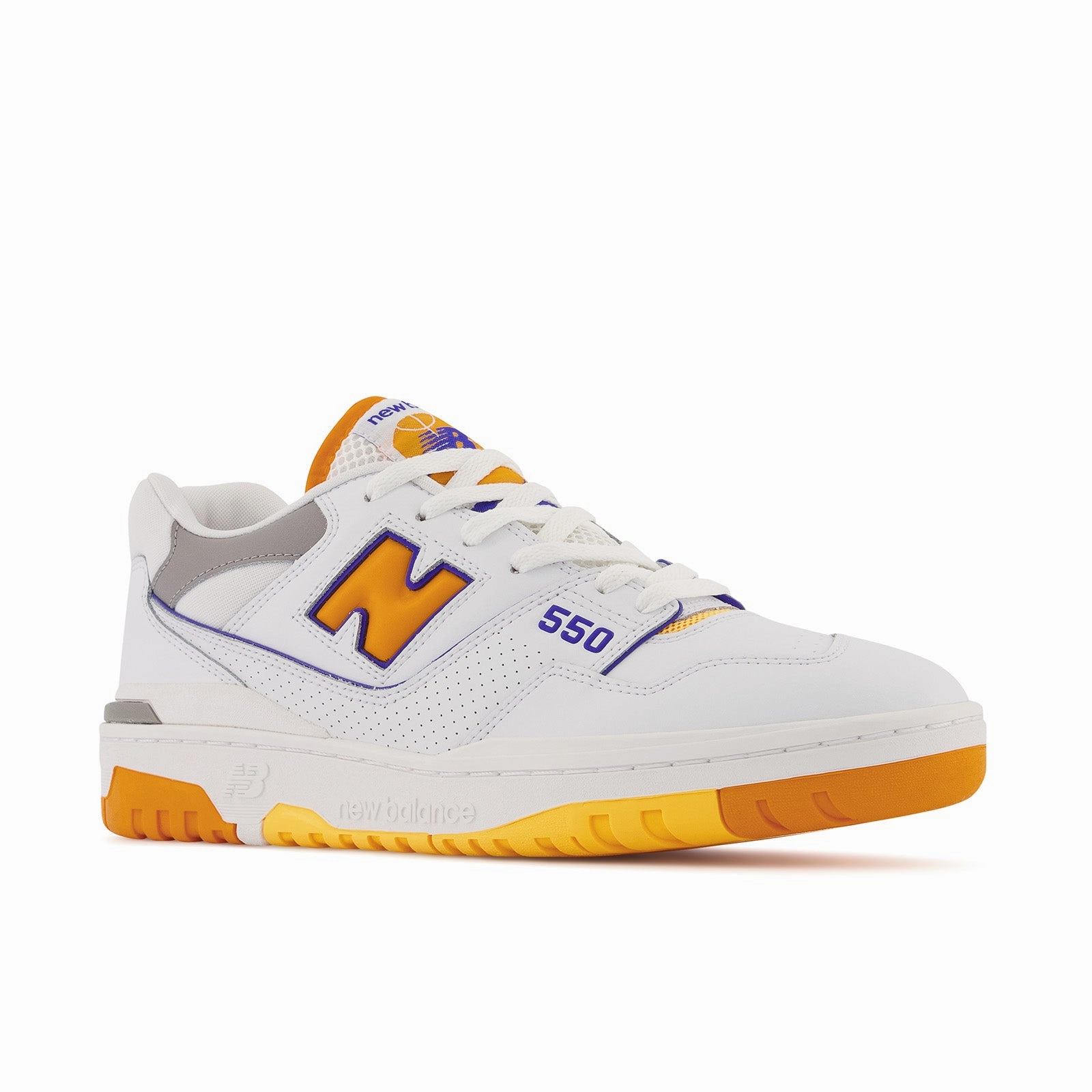 New Balance Mdx New Balance Men's 550 Lakers Shoes - White / Vibrant Orange / Purple