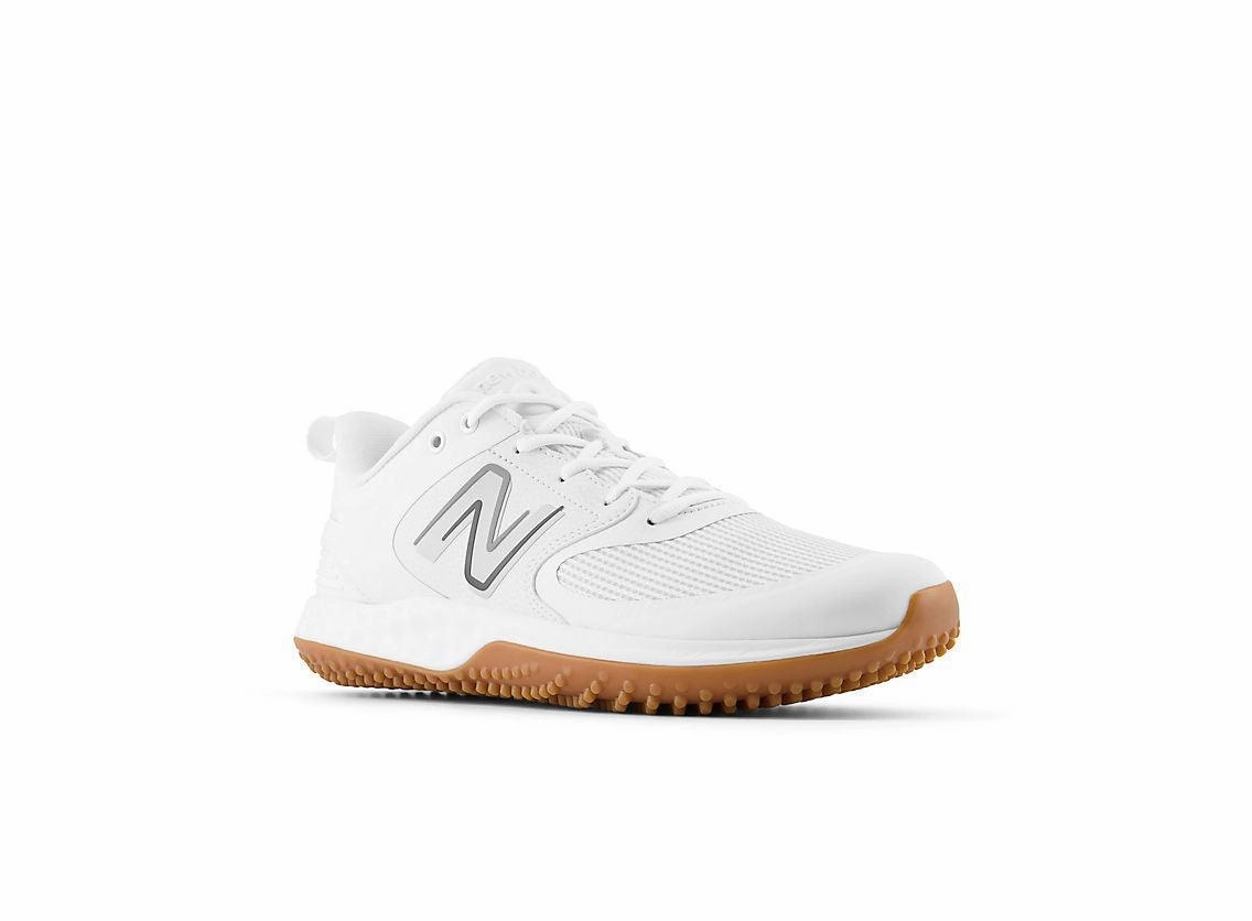 New Balance Retro Sneakers Women New Balance Men's Fresh Foam 3000 V6 Turf Baseball Shoes - White with Gum Rubber - T3000TW6