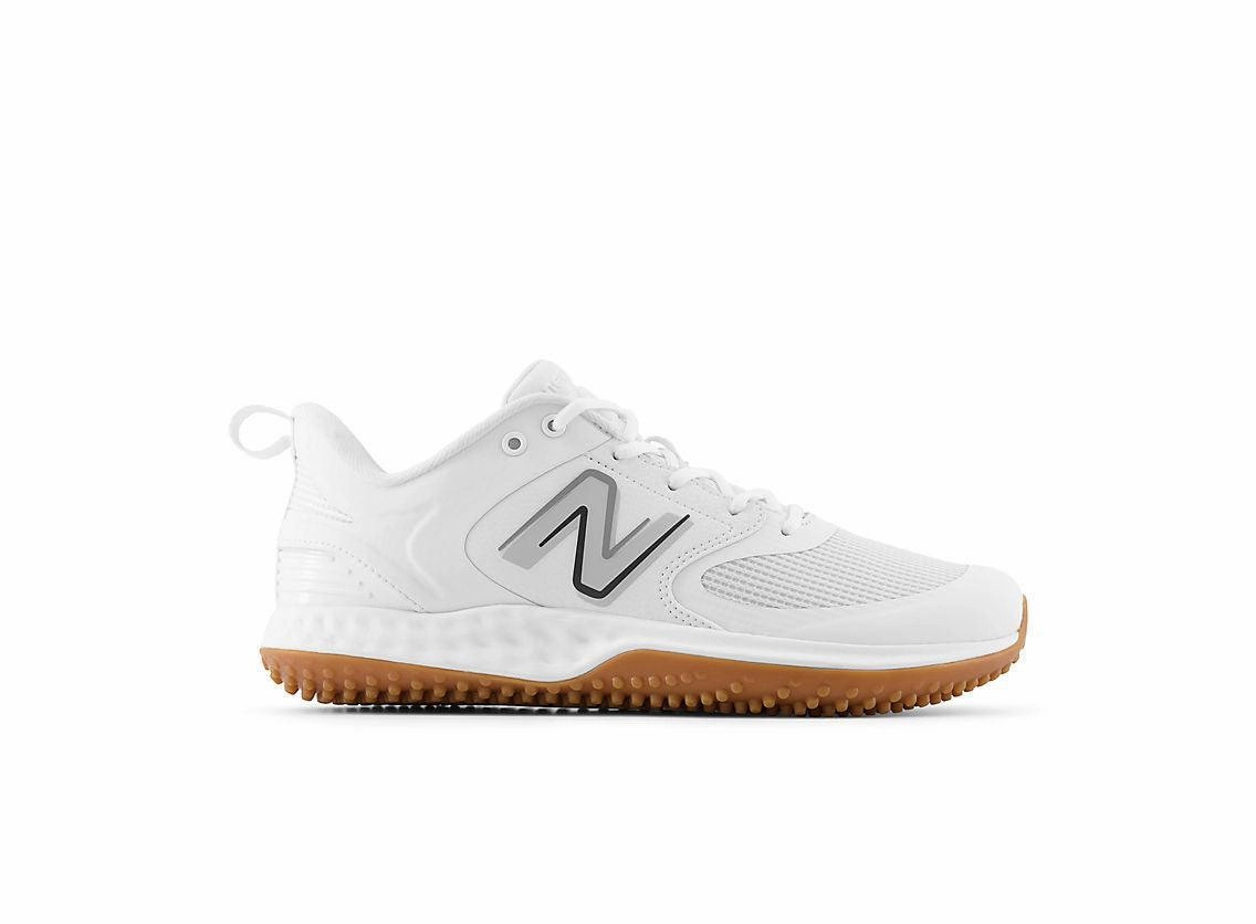 New Balance Men's Fresh Foam 3000 V6 Turf Baseball Shoes - White with Gum Rubber - T3000TW6