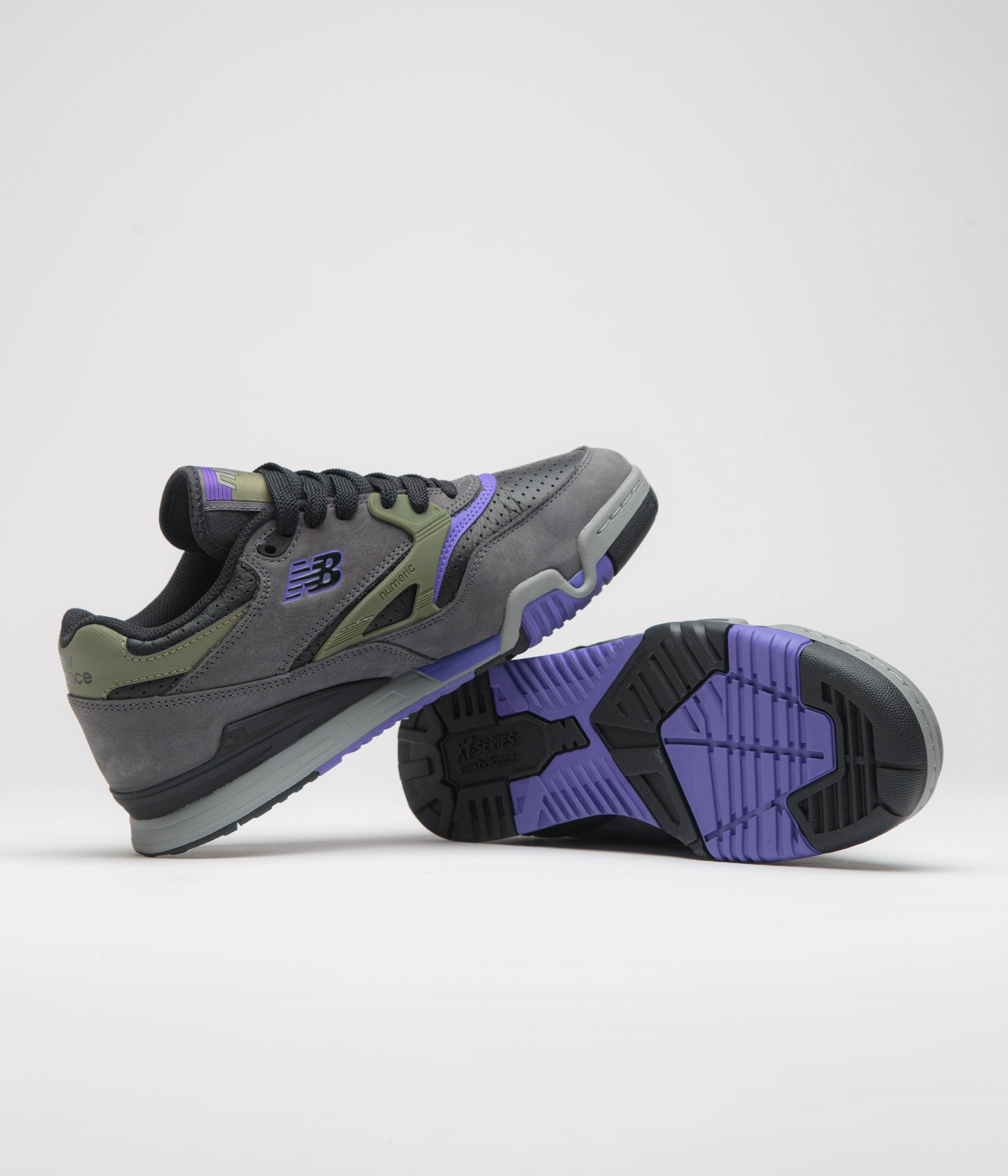 New Balance 480 New New Balance Numeric 770 Shoes - Charcoal / Purple
