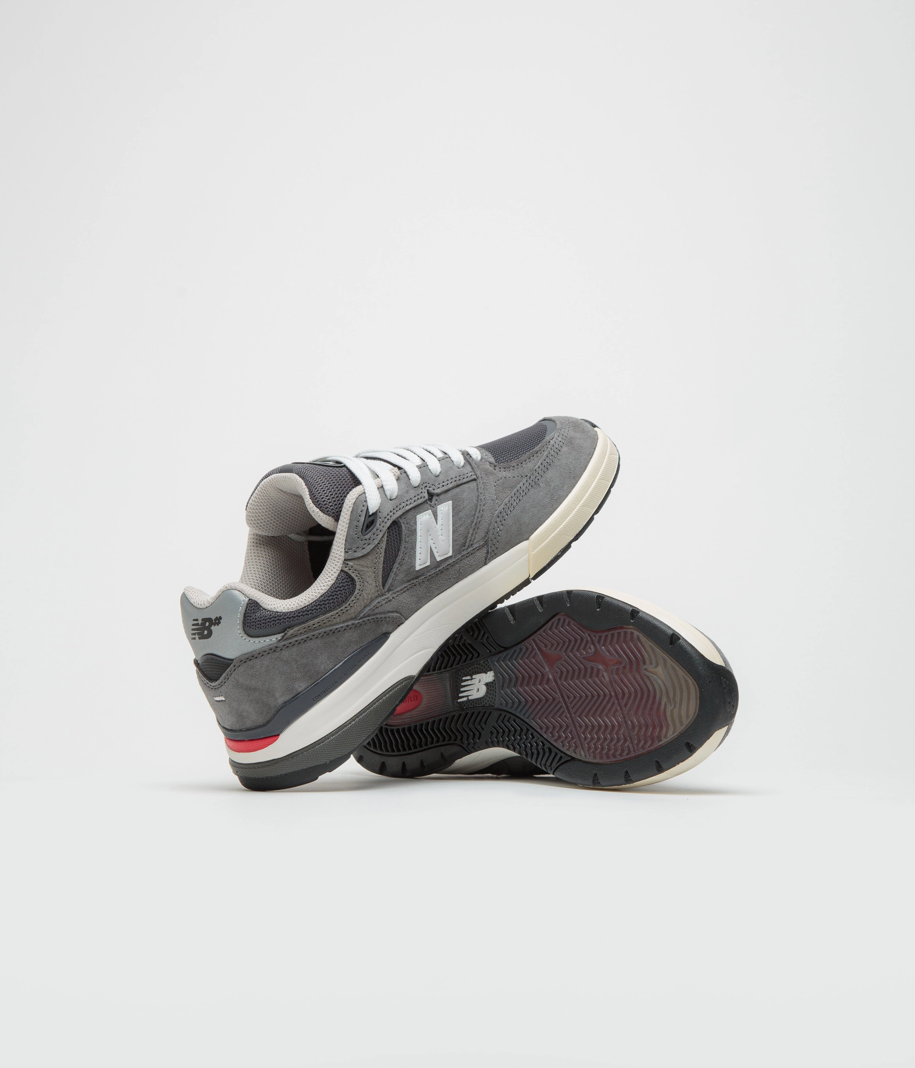 Boys New Balance 574 New Balance Numeric 933 Andrew Reynolds Shoes - Grey / White
