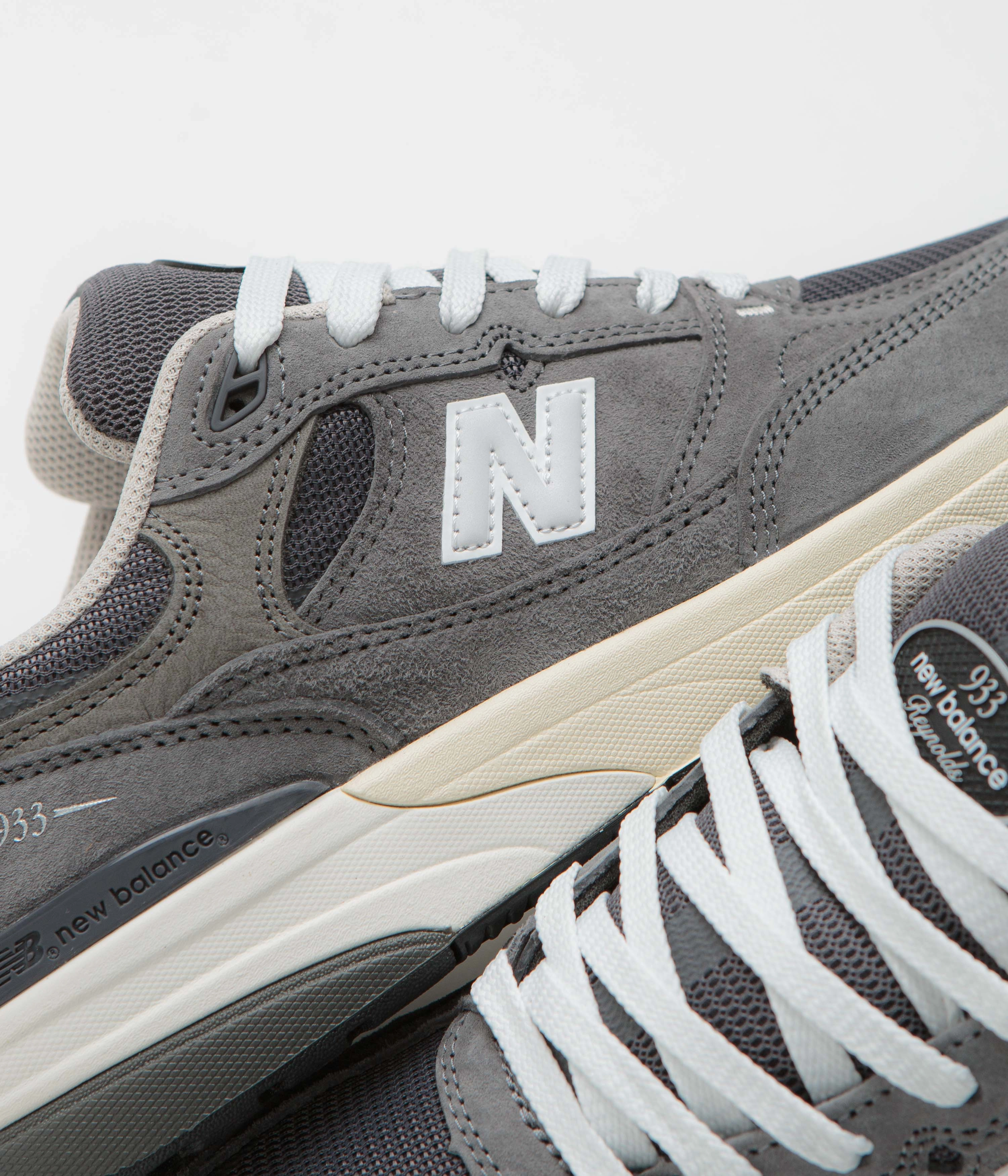 New Balance Numeric 933 Andrew Reynolds Shoes - Grey / White New Balance Shoes For Plantar Fasciitis Women's