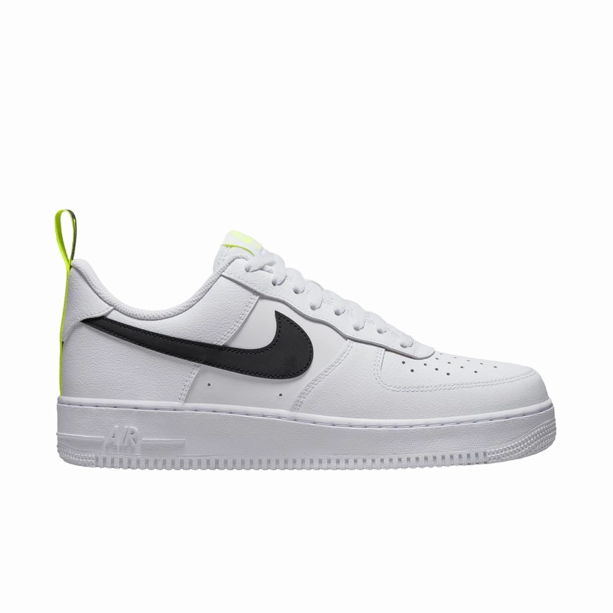 Nike scarpa sneakers da adulti Air Force 1 '07 DZ4510-100 bianco nero giallo evidenziatore Glitter High Top Sneakers