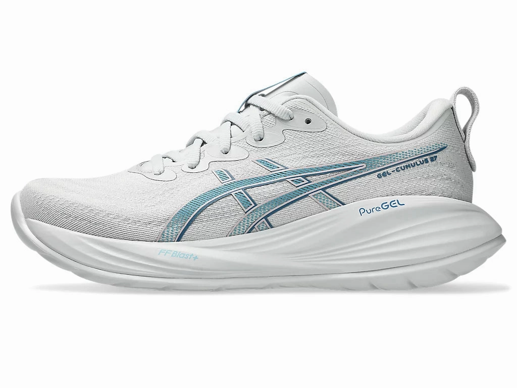 Womens Asics Gel-Cumulus 27 - White/Lake Grey Asics Usa Running Shoes