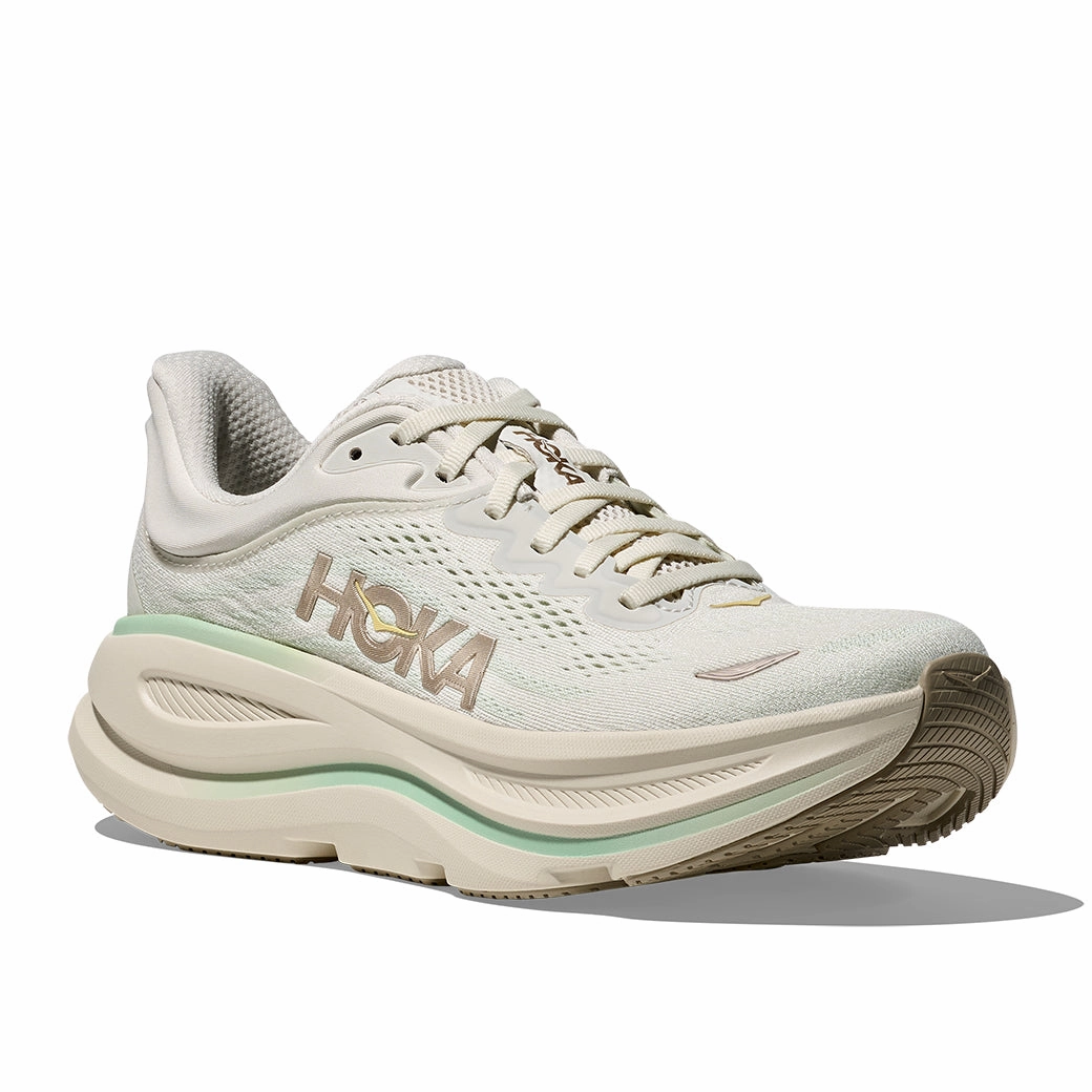Preppy Shoes Womens Hoka Bondi 9 in Truffle Salt/Sea Glass