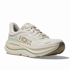Womens Hoka Bondi 9 in Truffle Salt/Sea Glass Shop Shoes Near Me