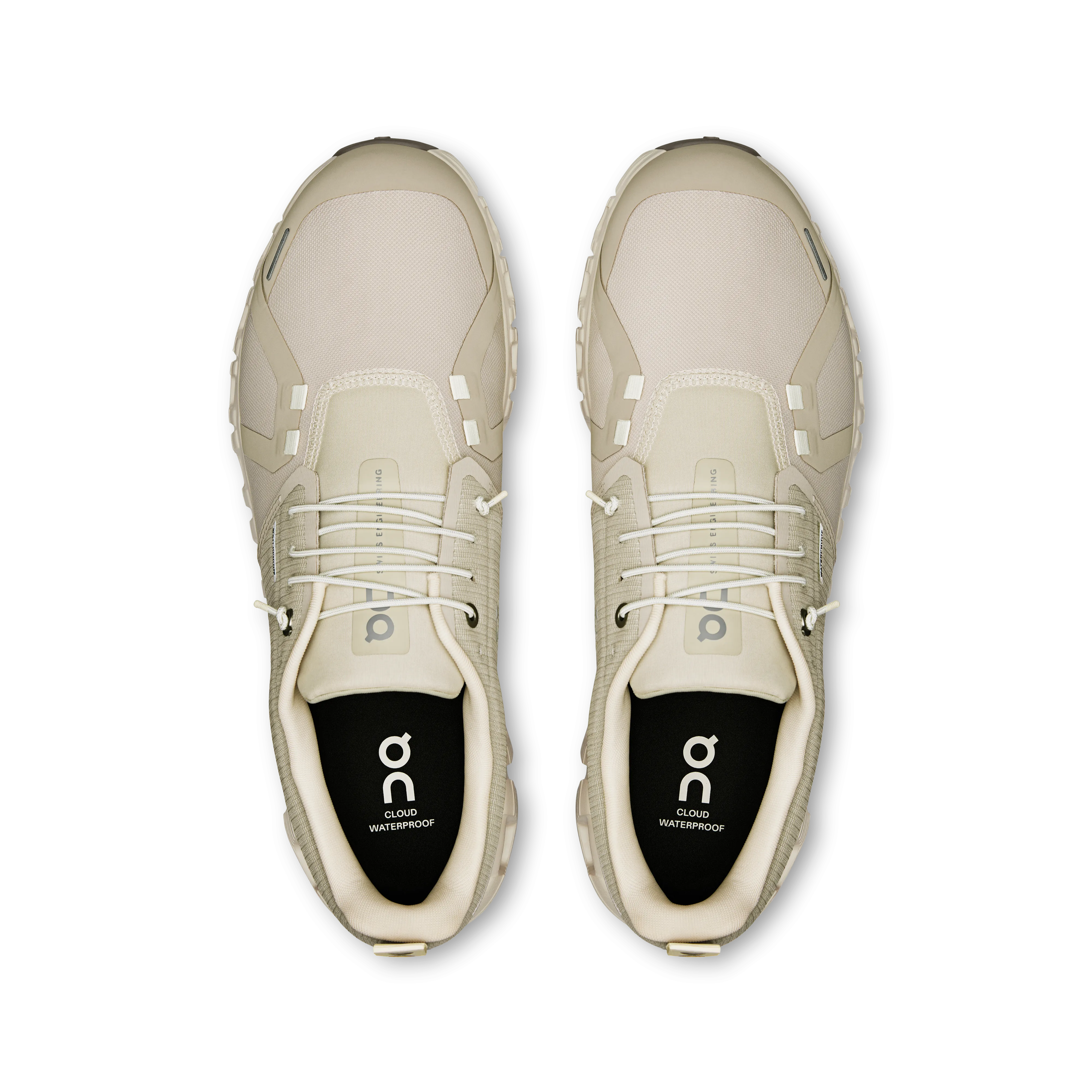 On Running Men's Cloud 6 Waterproof Shoes - Pelican / Ghost Track Shoes For Running