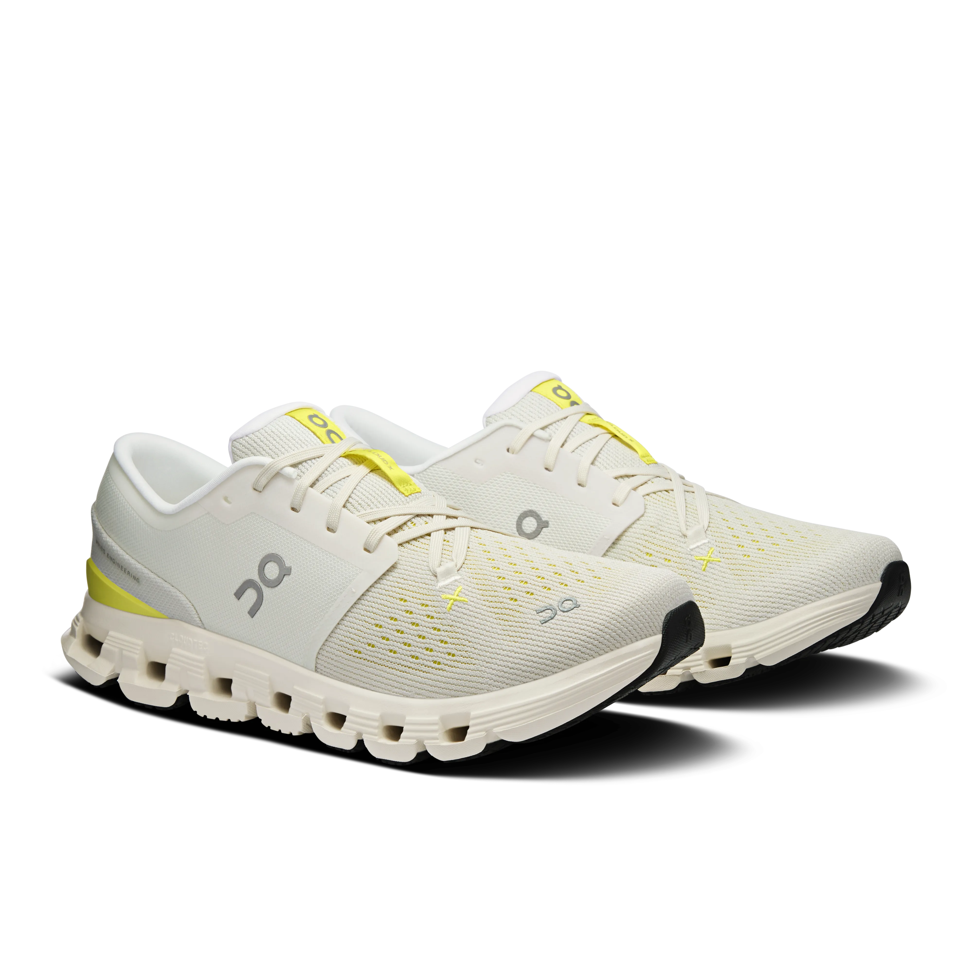 On Running Men's Cloud X 4 Shoes - Ivory / Lime Training Vs Running Vs Walking Shoes