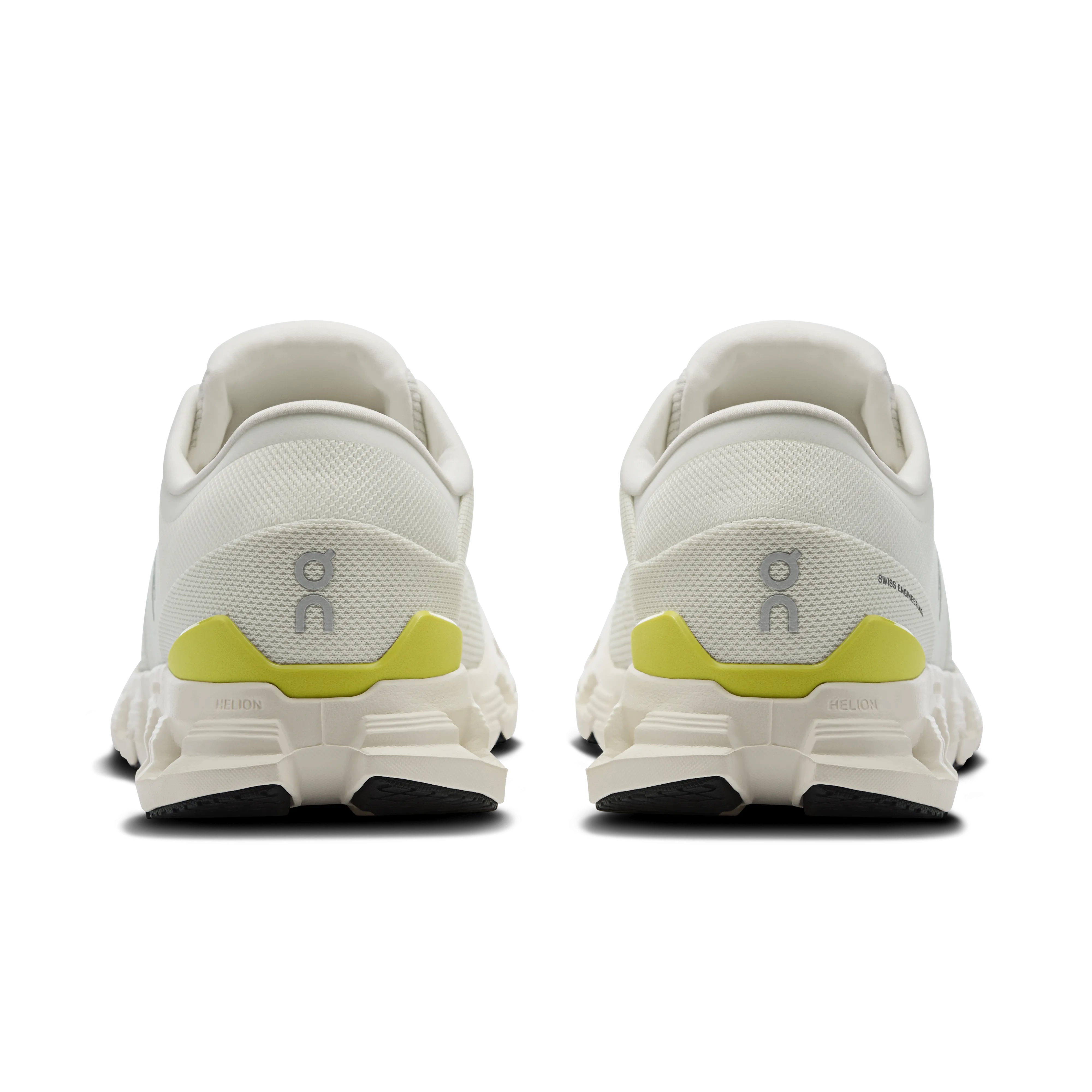 On Running Men's Cloud X 4 Shoes - Ivory / Lime Baseball Training Shoes