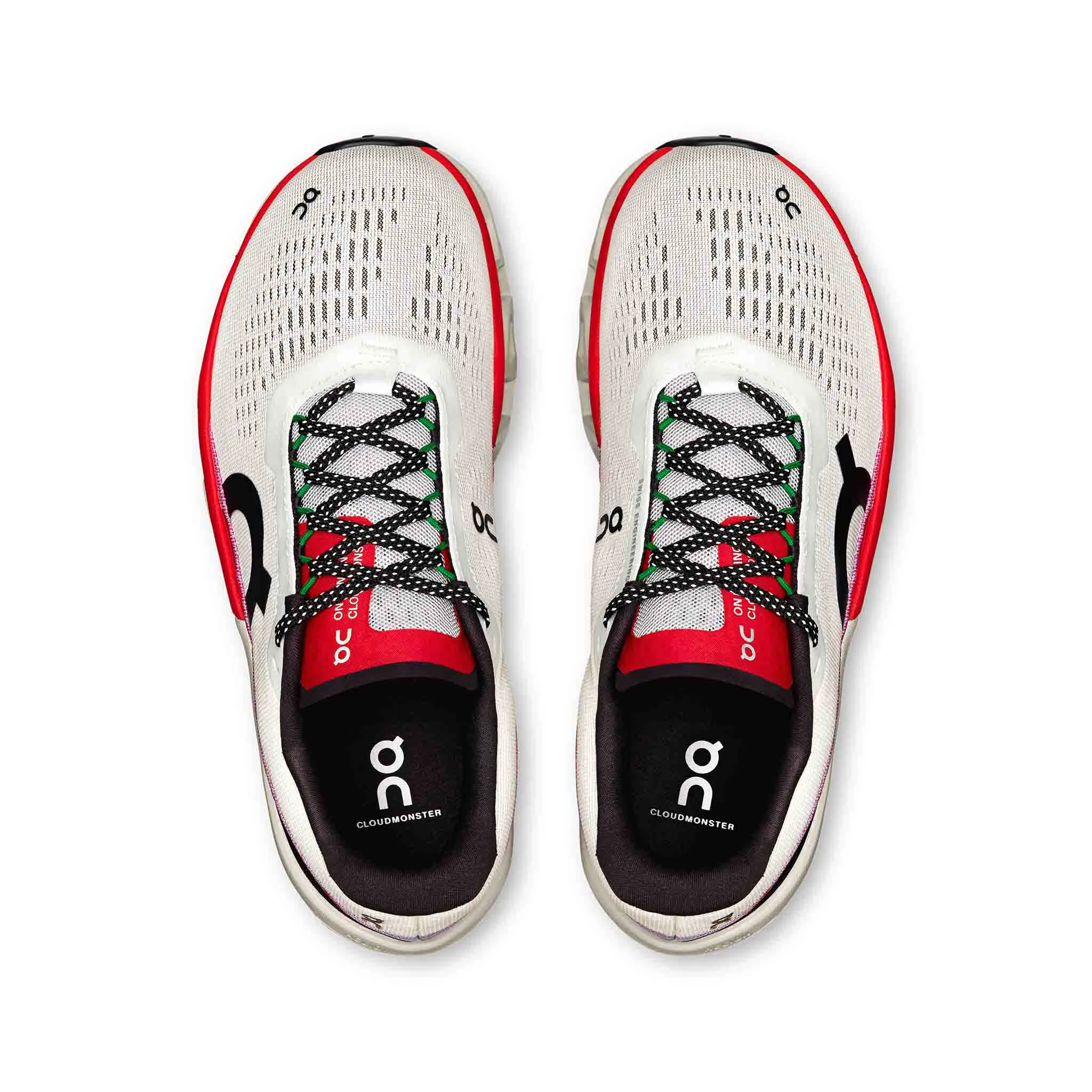 On | Women's Cloudmonster 2 Running Shoes - Ivory/Red High Arch Shoes For Running