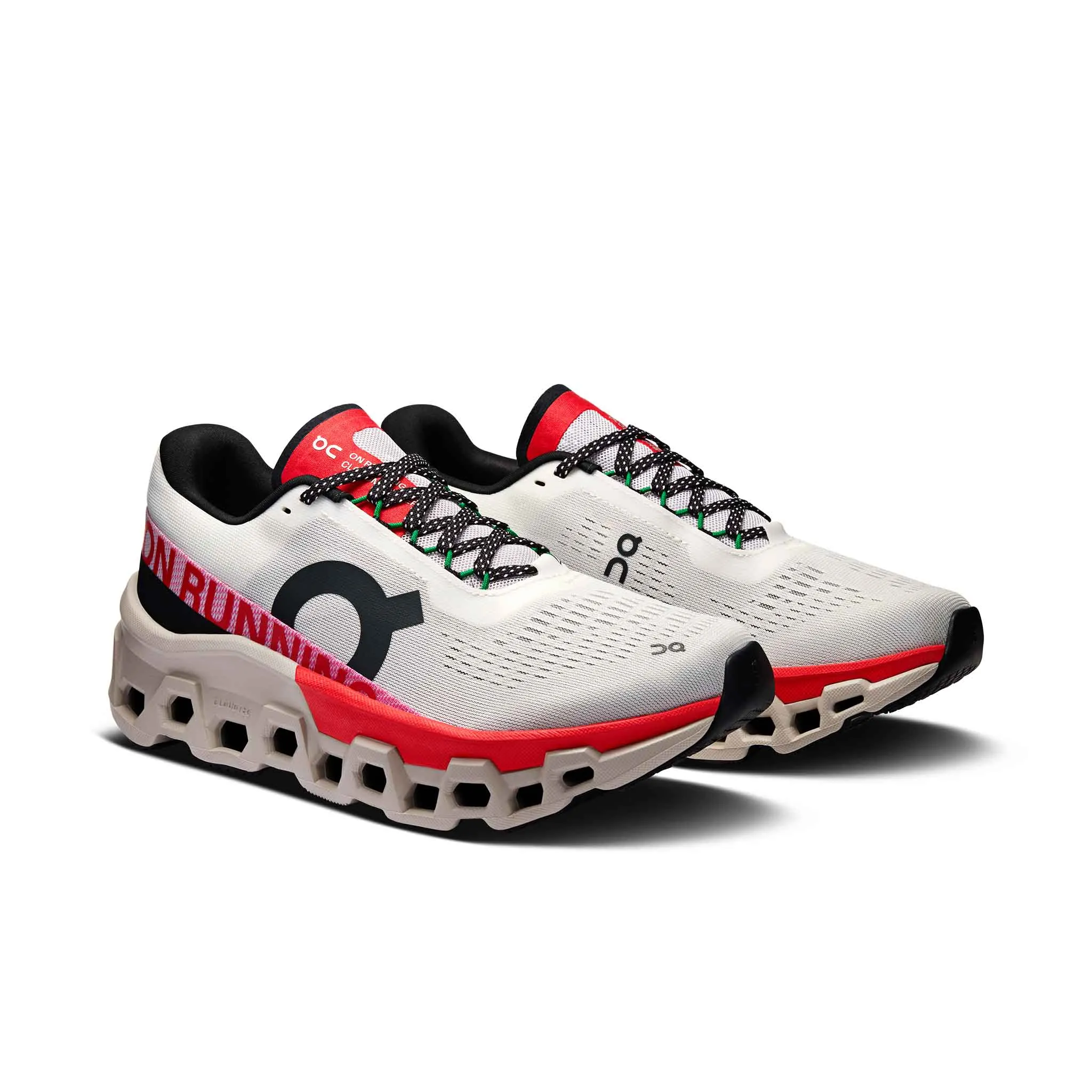 On | Women's Cloudmonster 2 Running Shoes - Ivory/Red Best Running Shoes For Overweight Runners