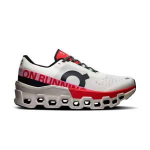 On | Women's Cloudmonster 2 Running Shoes - Ivory/Red On Cloud 2 Running Shoes