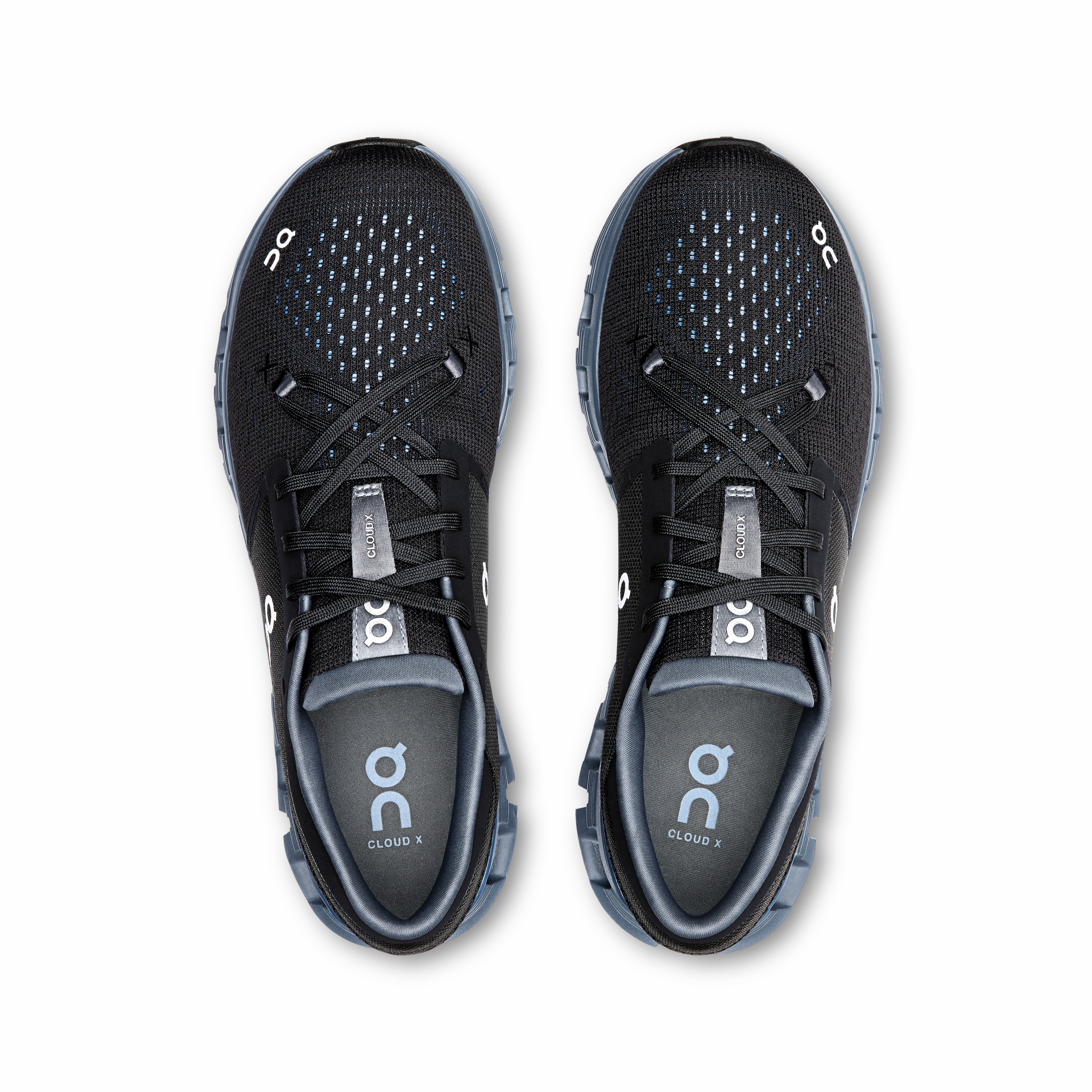 On Running Men's Cloud X 4 Shoes - Black / Chambray Fresh Foam X More V5 Running Shoes