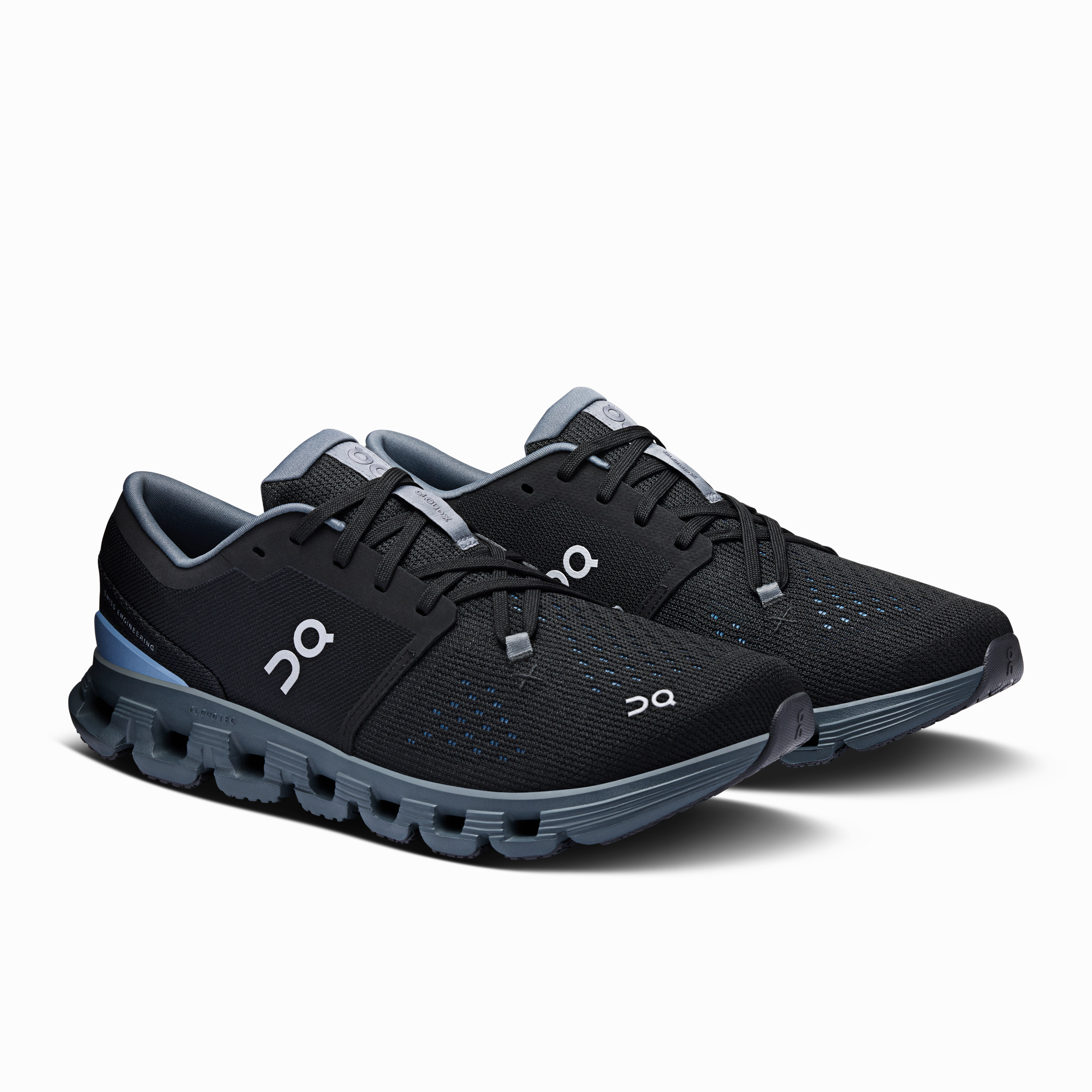 On Running Men's Cloud X 4 Shoes - Black / Chambray Cross Training Shoes Good For