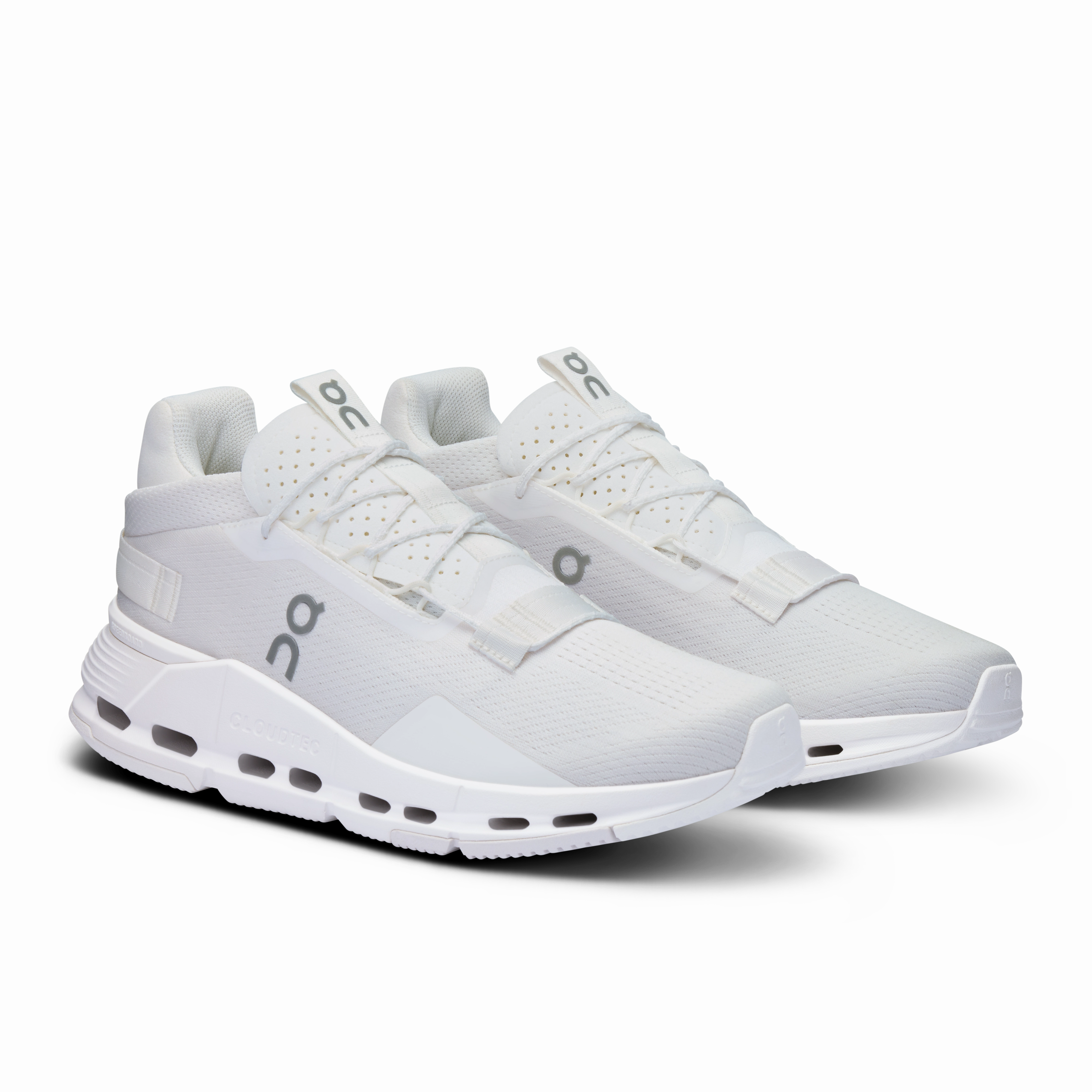 On Running Men's Cloudnova 2 Shoes - All White Plate Running Shoes
