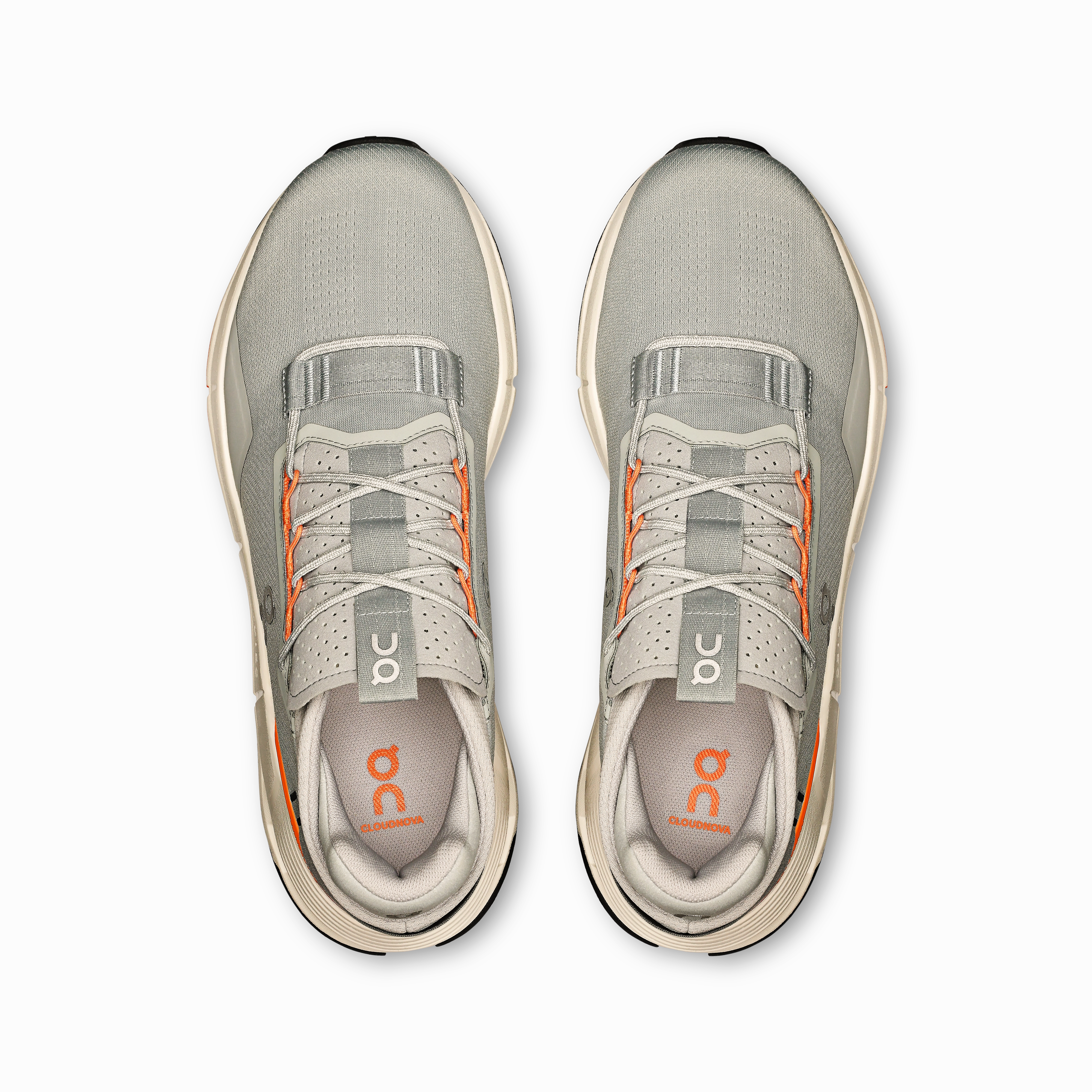 On Running Men's Cloudnova 2 Shoes - Glacier / Tumeric Low Arch Foot Running Shoes