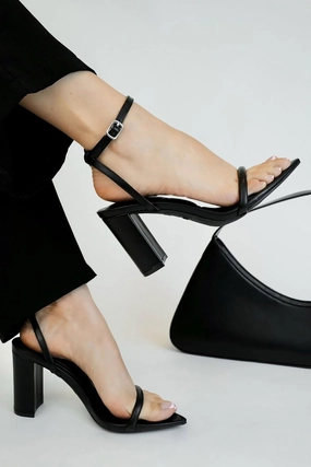 Open Sandal Heel With Ankle Strap 