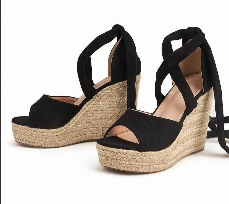 Open Toe Strap Wedge Sandal Shoes Wooden Japanese Sandals
