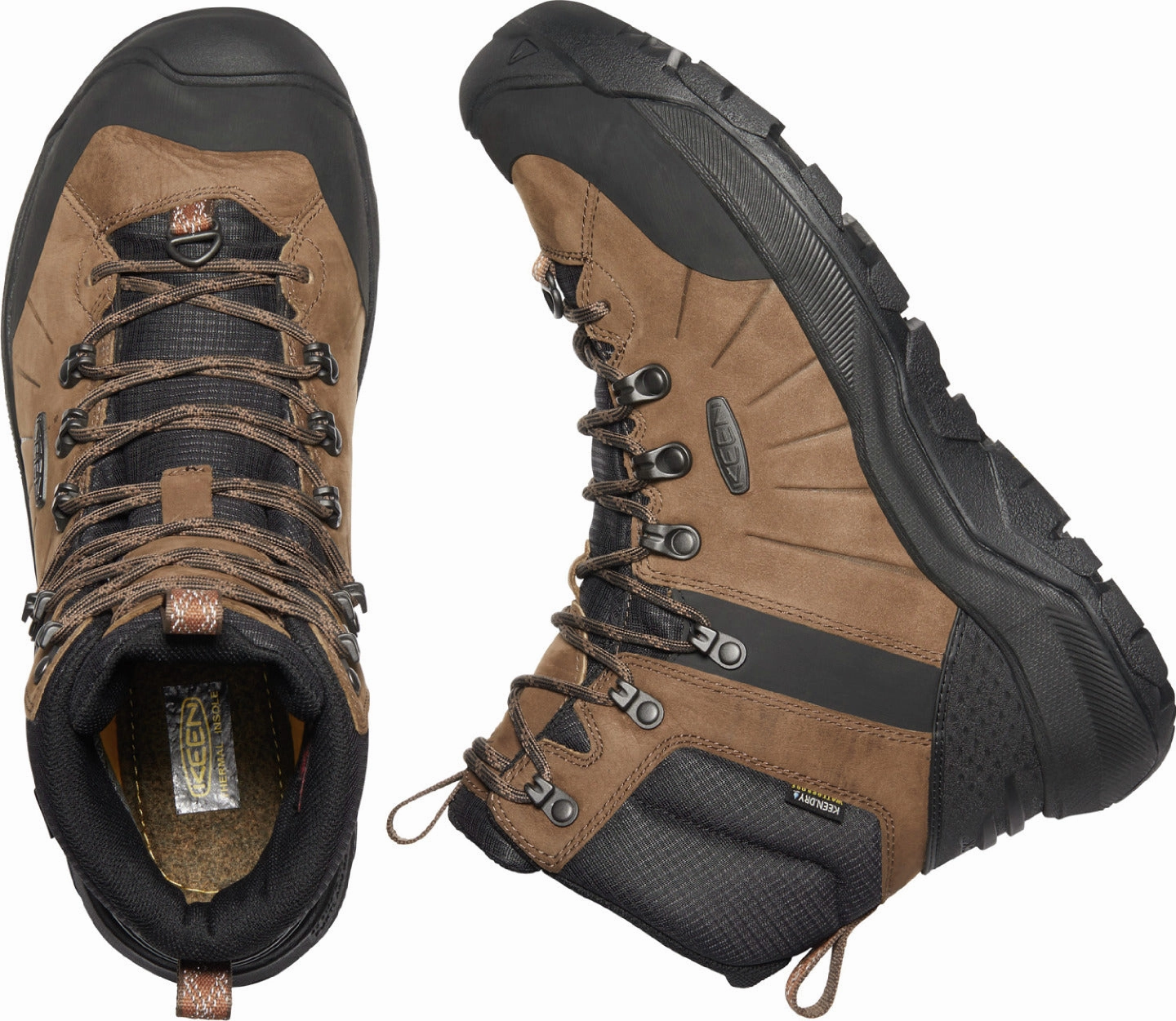 'Keen Outdoor' Men's Revel IV Mid Polar WP Boot - Dark Earth / Caramel Cafe Hiking Shoes Heel Blisters