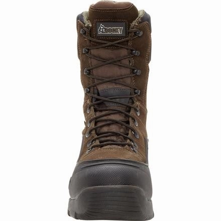 'Rocky' Men's BlizzardStalker 1200GR Insulated WP Steel Toe - Brown / Black Best Hiking Shoes Under 50