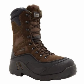 Hiking Shoes Recommendations 'Rocky' Men's BlizzardStalker 1200GR Insulated WP Steel Toe - Brown / Black