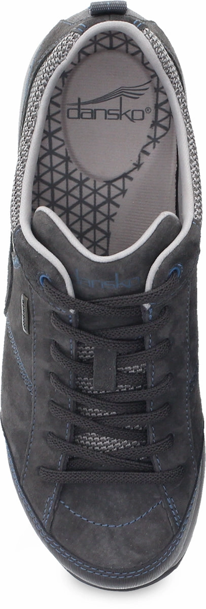 Paisley Grey / Blue Suede Waterproof Shoes Wide Toe Box