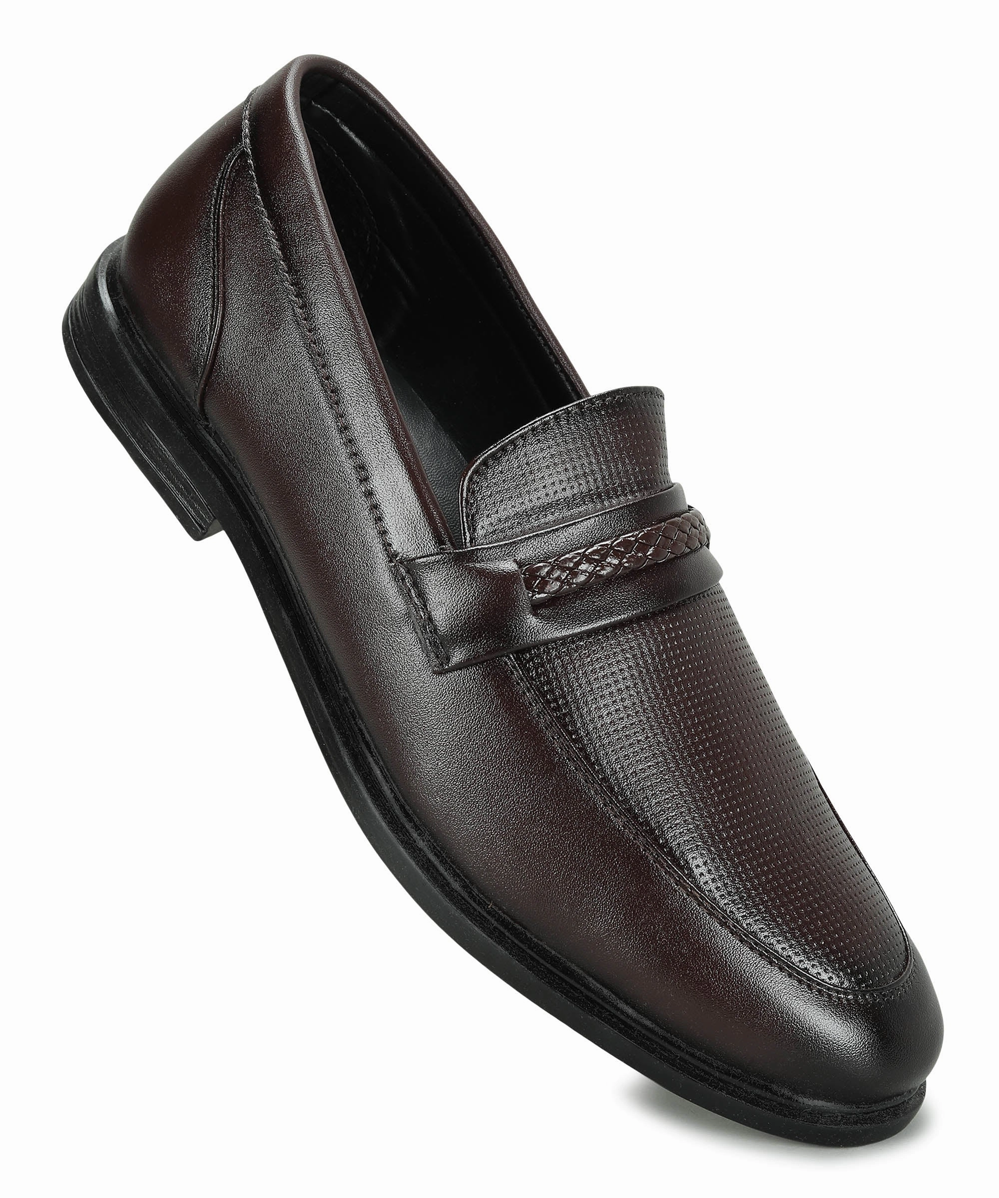 Paragon Men's Brown Formal Loafer Shoes | Cushioned Sole & Sturdy Construction Loq Loafers