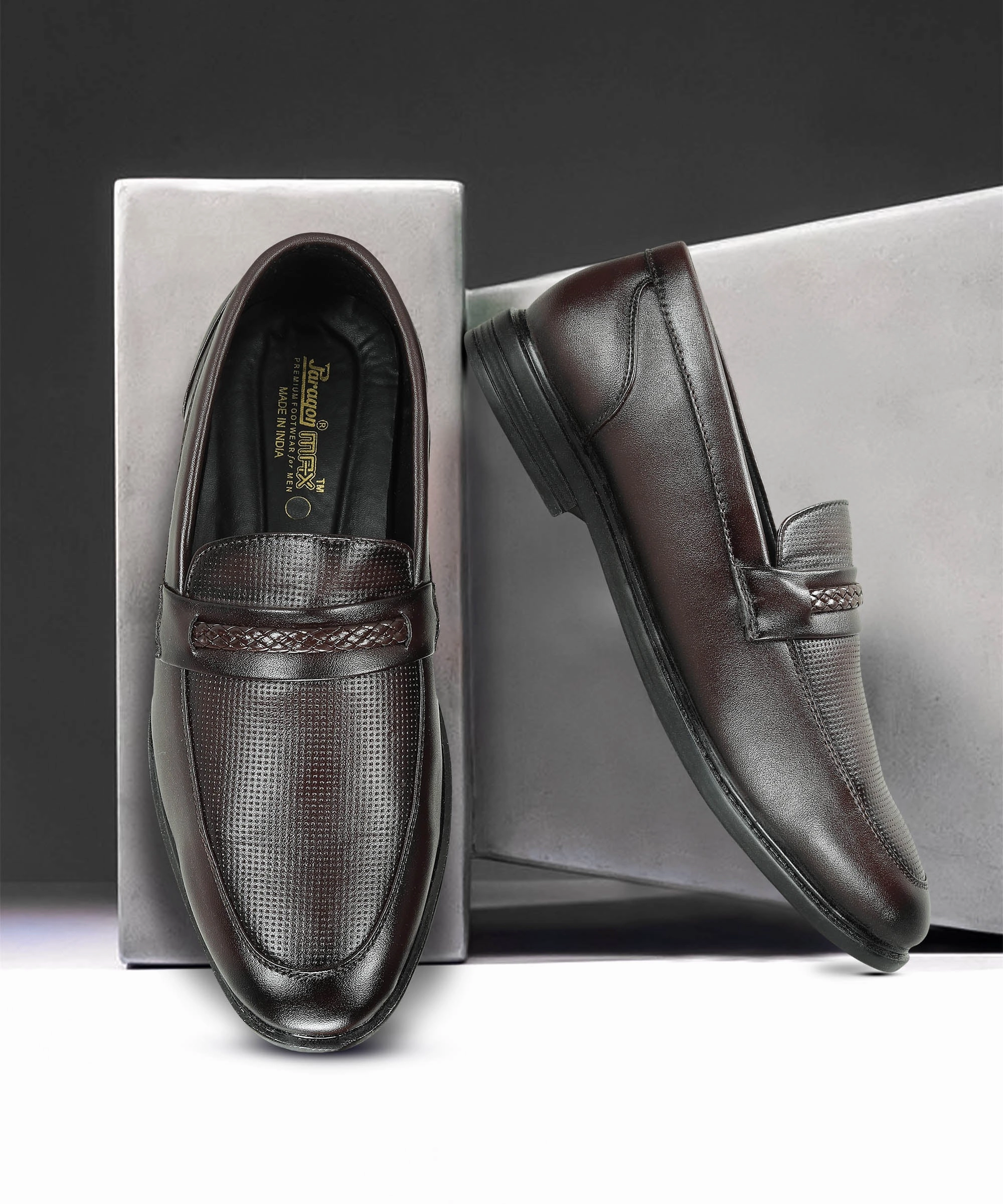 Paragon Men's Brown Formal Loafer Shoes | Cushioned Sole & Sturdy Construction Platform Lace Up Loafers