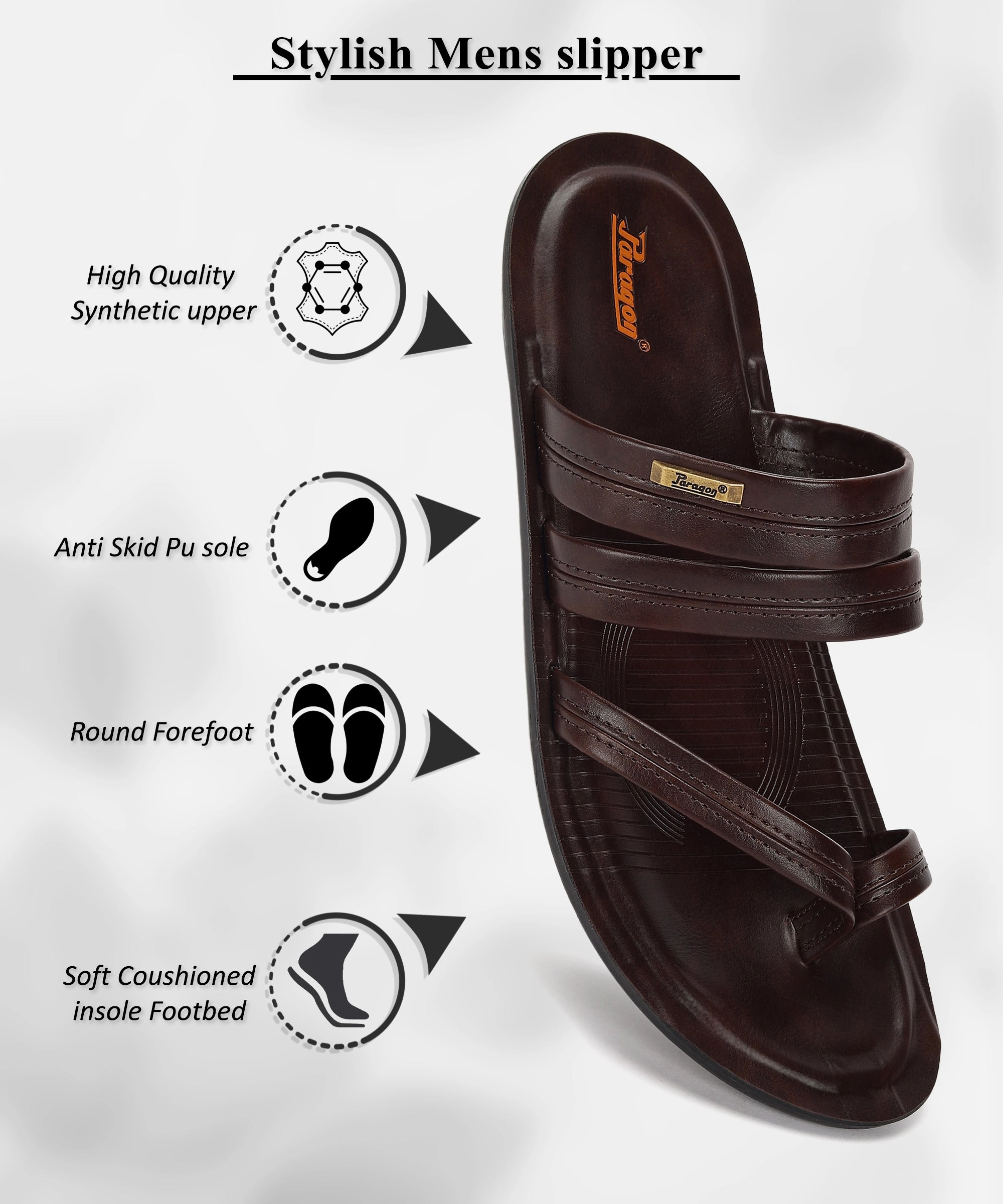 Slide Sandals Fashion Paragon PUK2224G Men Stylish Sandals | Comfortable Sandals for Daily Outdoor Use | Casual Formal Sandals with Cushioned Soles