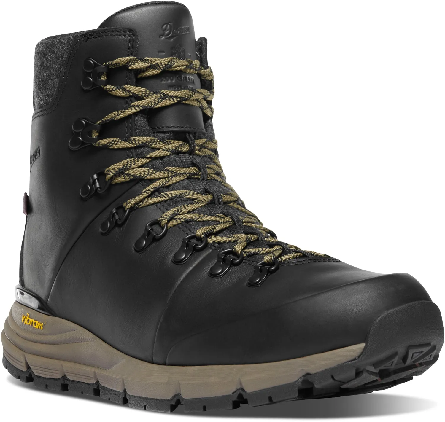 Cedar Hiking Shoes Danner Mens Arctic 600 Side-Zip 7in FG 200G Jet Black/Mojave Hiking Boots