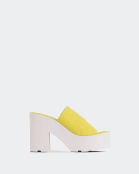 T Strap Sandals Carangi Yellow Lycra