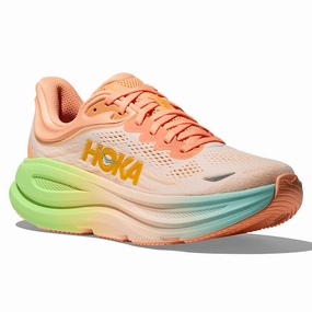 Womens Hoka Bondi 9 in Frost/Pale Tangerine Shop Shoes Near Me