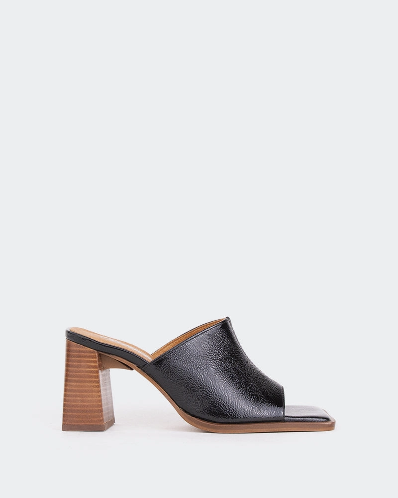 Pier Black Naplack/Nap.Noir Small Wedge Heel Sandals