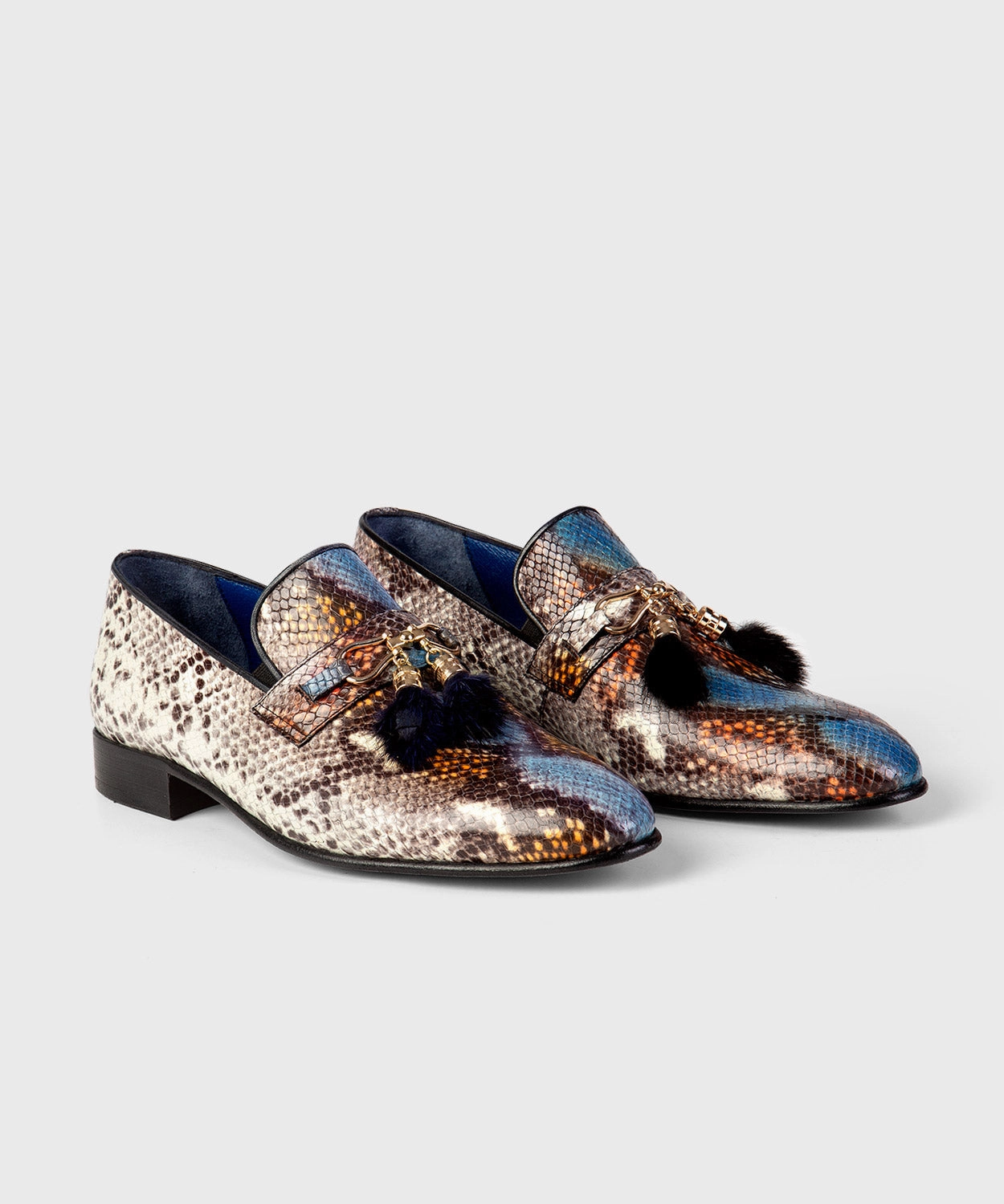 Fabric Loafers Crocodile Pattern Loafer