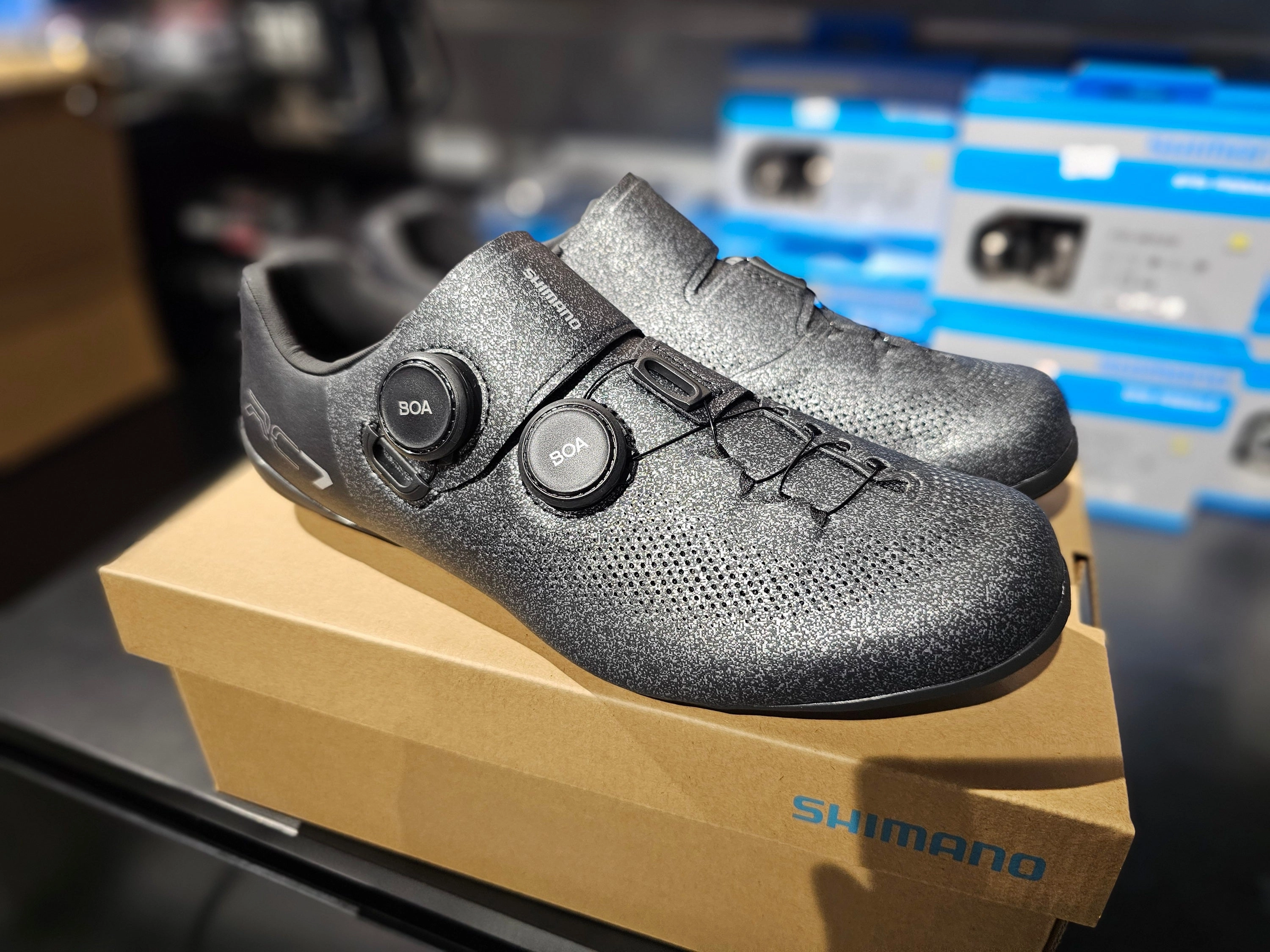 Fitting Cycling Shoes Shimano SH-RC703 Gray Splatter Special Edition (Wide)
