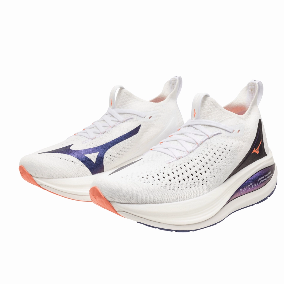 Bcg Uniform Training Shoes Mizuno Women's Neo Vista 2 Running Shoes in White/Striking Coral/Iris Bloom AW25