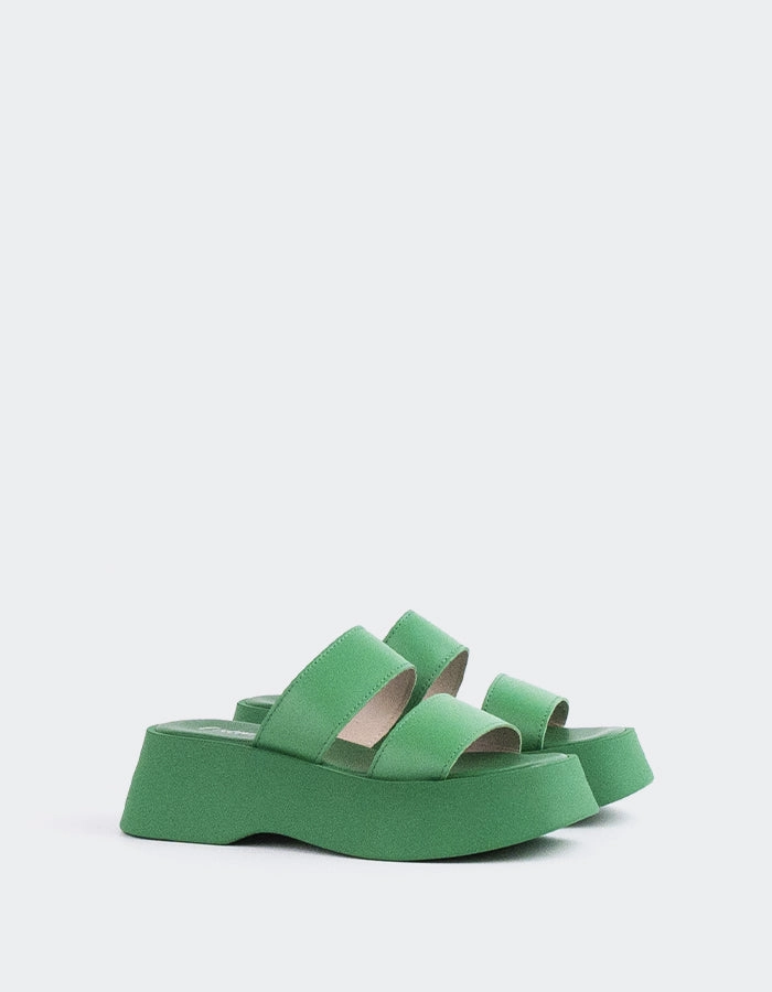 Happy Green Leather Dolce And Gabbana Sandals