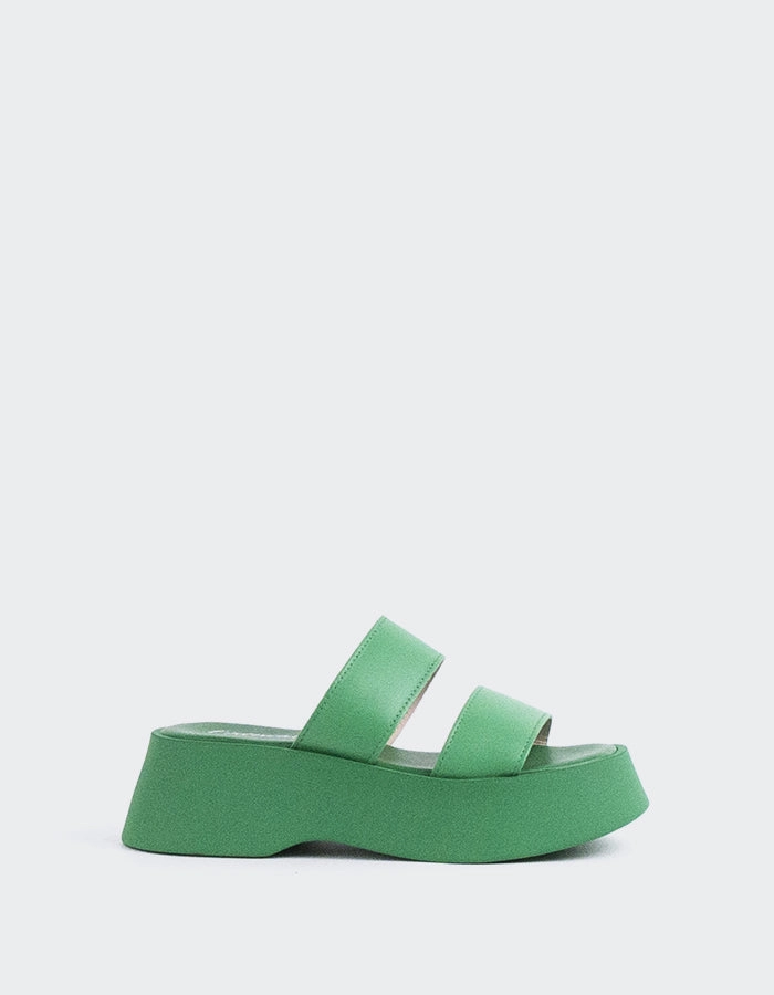 Happy Green Leather Sandals For