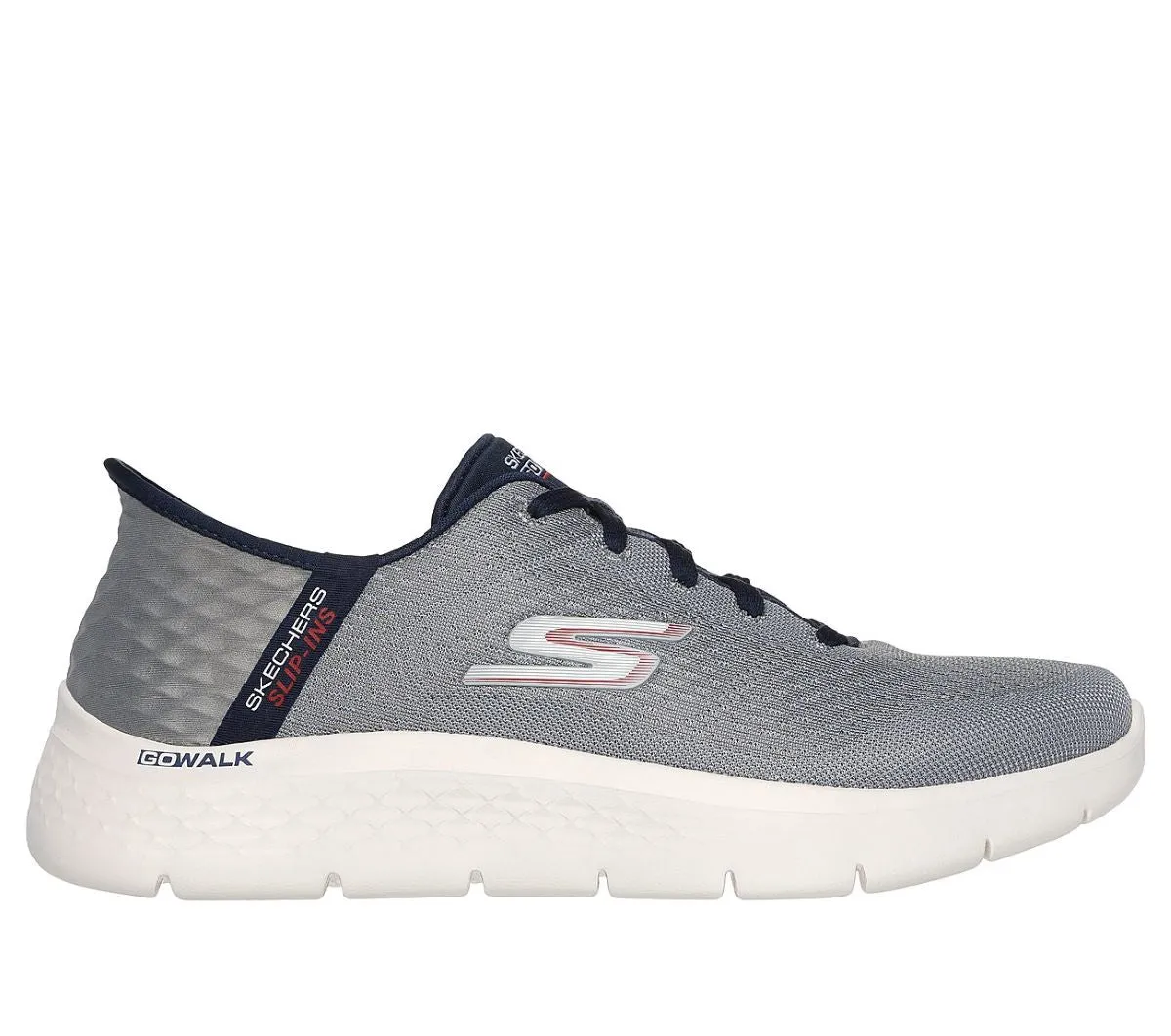 'Skechers' Men's Slip-ins: GO WALK Flex-New World - Grey / Navy Best Skechers Training Shoes