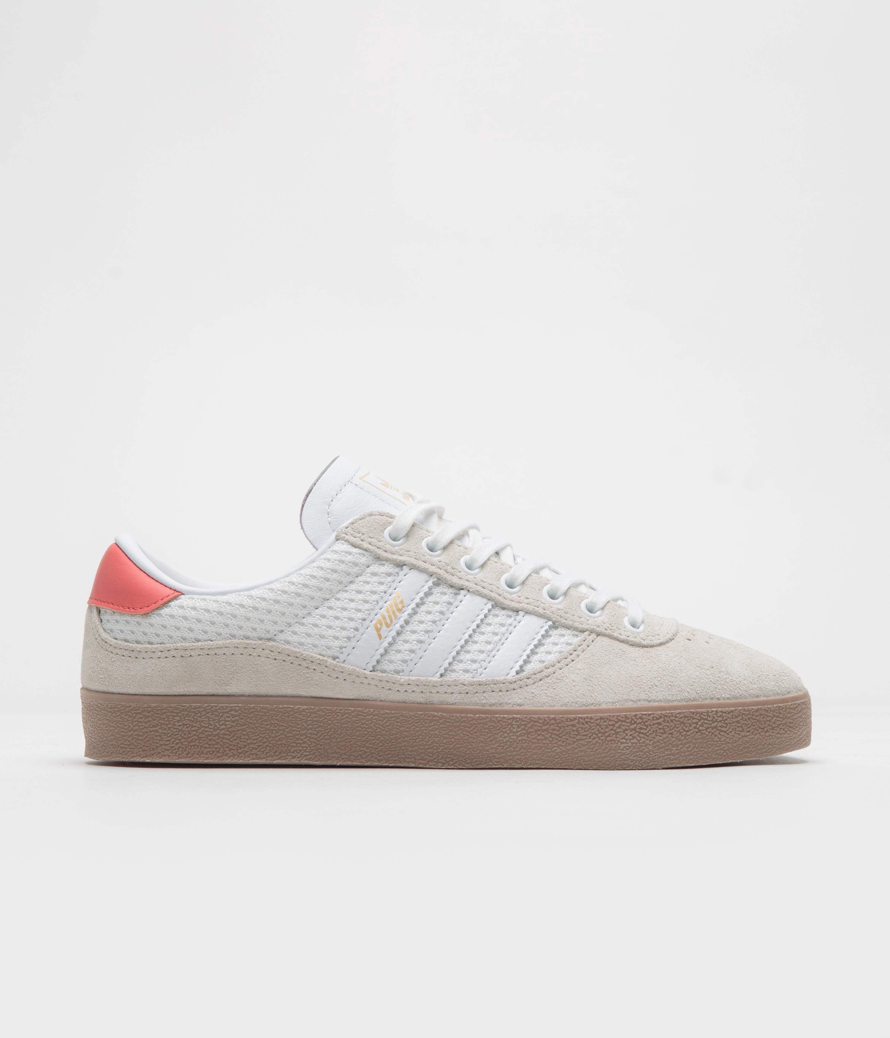 Adidas Puig Indoor Shoes - Wonder White / FTWR White / Gum4 Adidas Lightweight Padel Shoes
