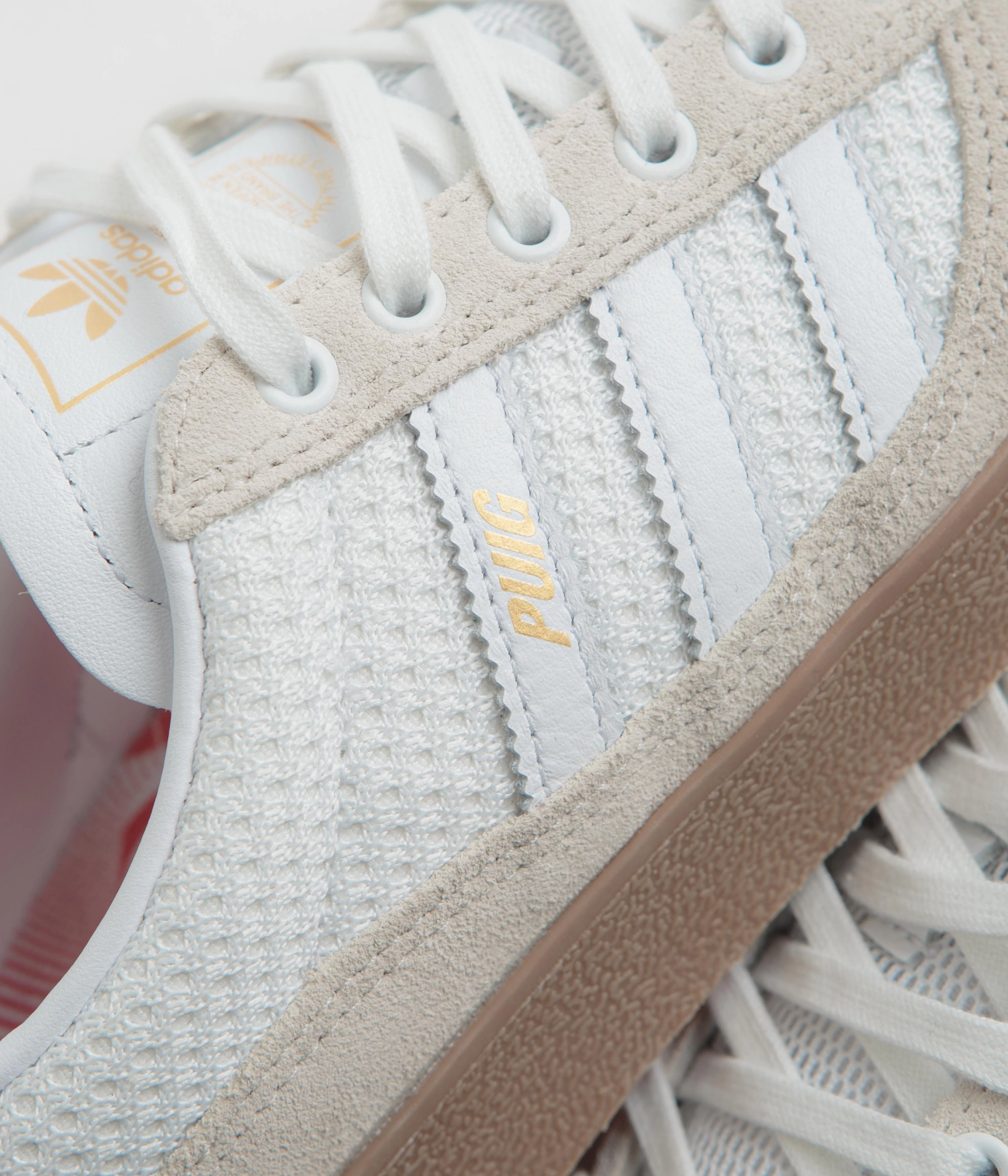 Adidas Puig Indoor Shoes - Wonder White / FTWR White / Gum4 Adidas Youth Shoes